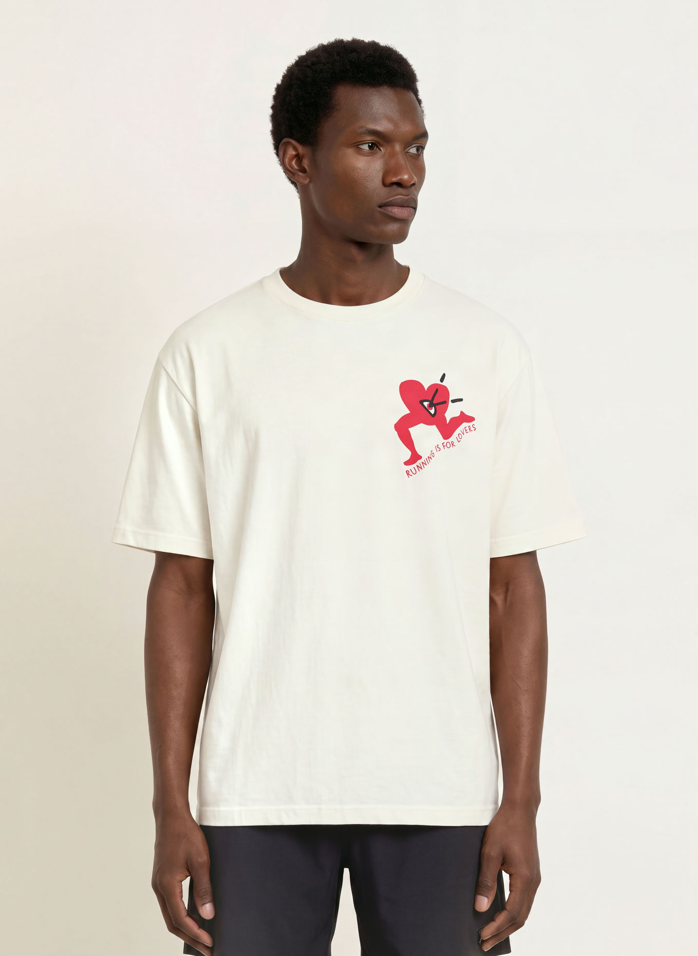 District Vision T-shirt CALIFORNIA: ÉCRU / ROUGE FONCÉ / NOIR