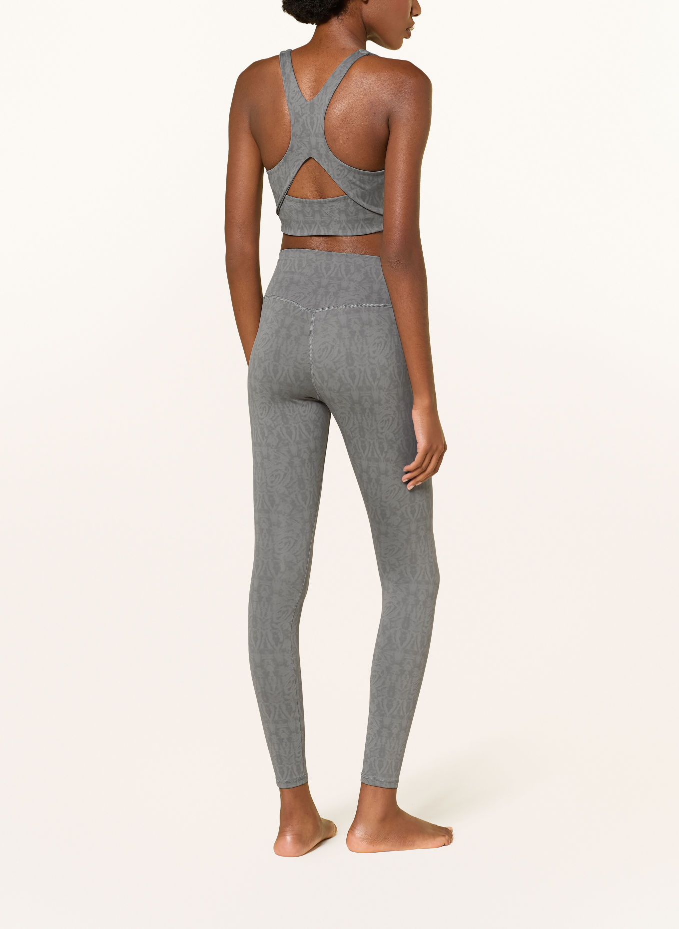 MANDALA Leggings MONO PRINTED: GRAY / DARK GRAY