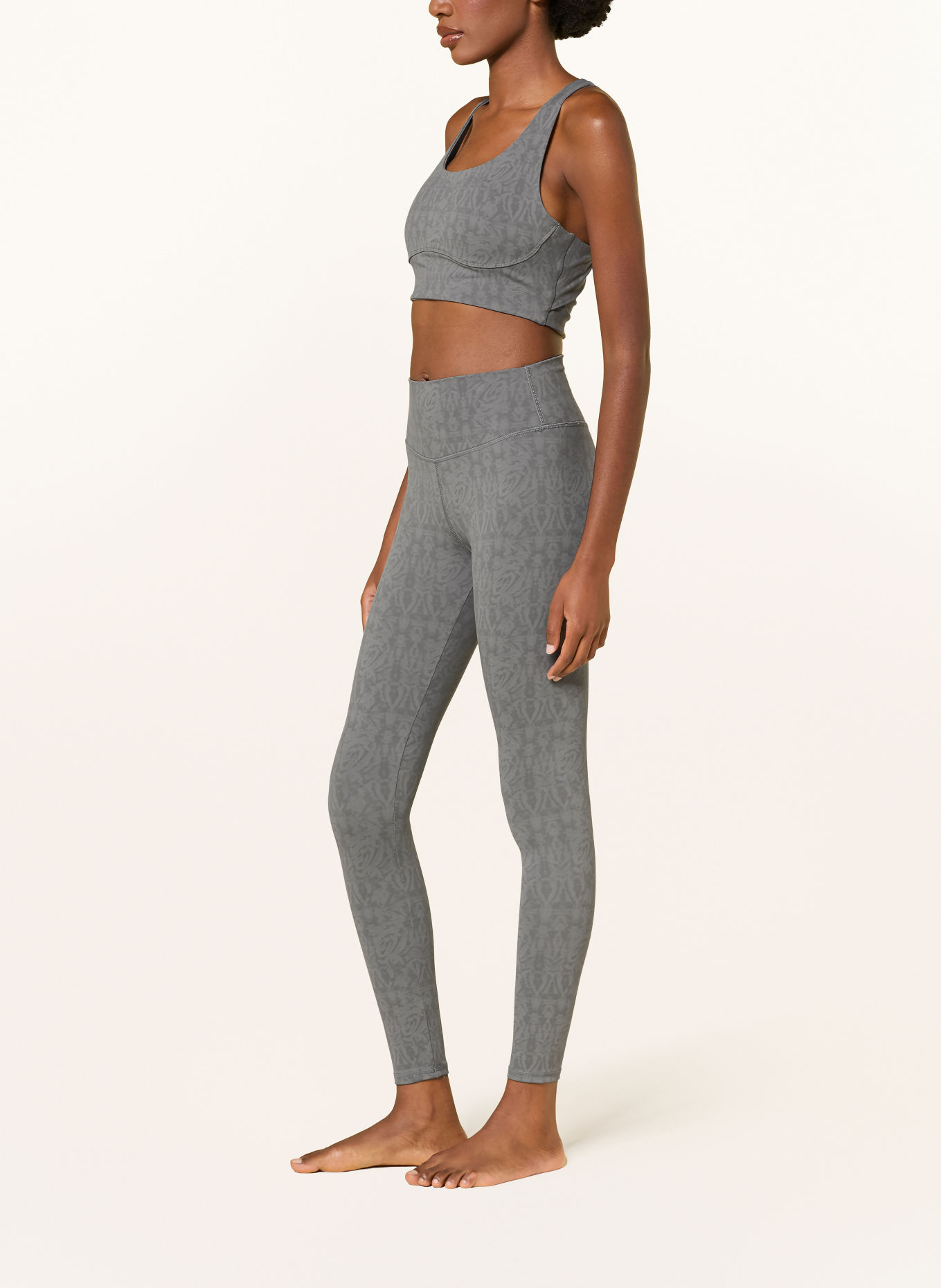 MANDALA Leggings MONO PRINTED: GRAY / DARK GRAY