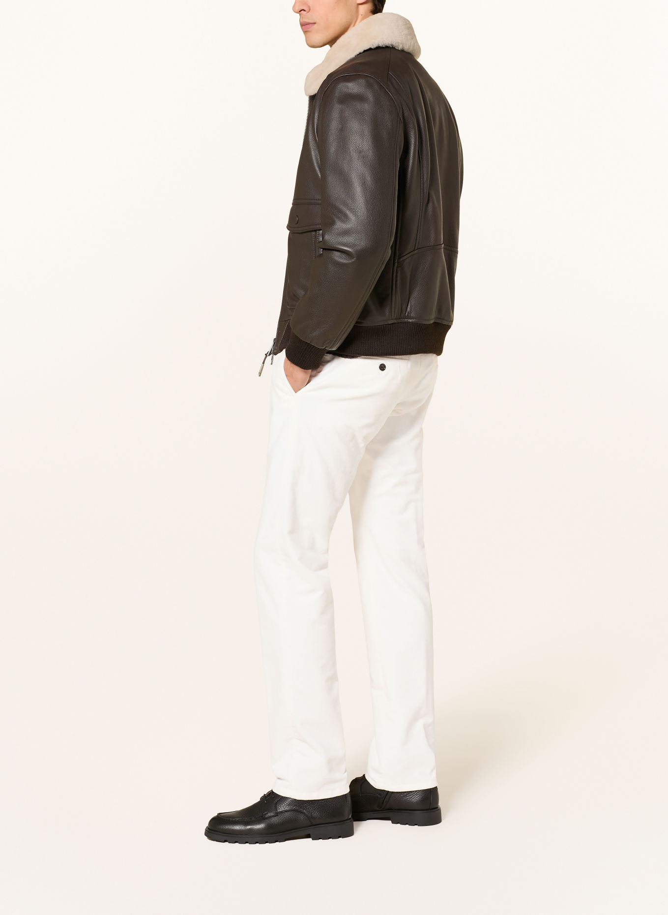windsor. Velvet chino CINO Slim Fit: CREAM