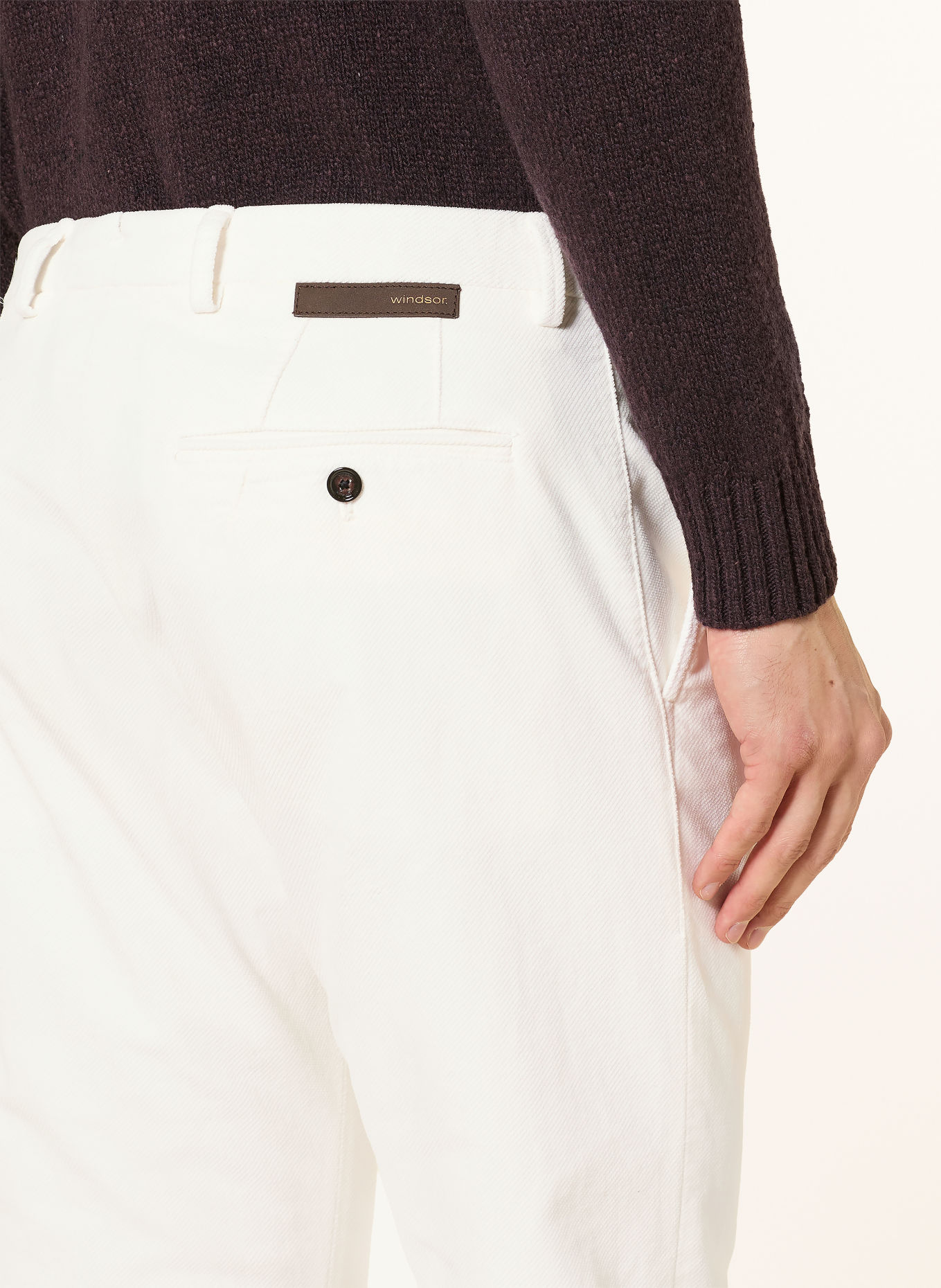 windsor. Velvet chino CINO Slim Fit: CREAM