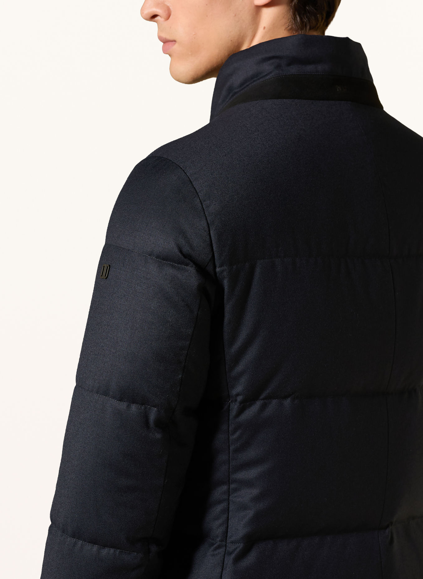 DUNO BJORN down jacket with removable trim: DARK BLUE
