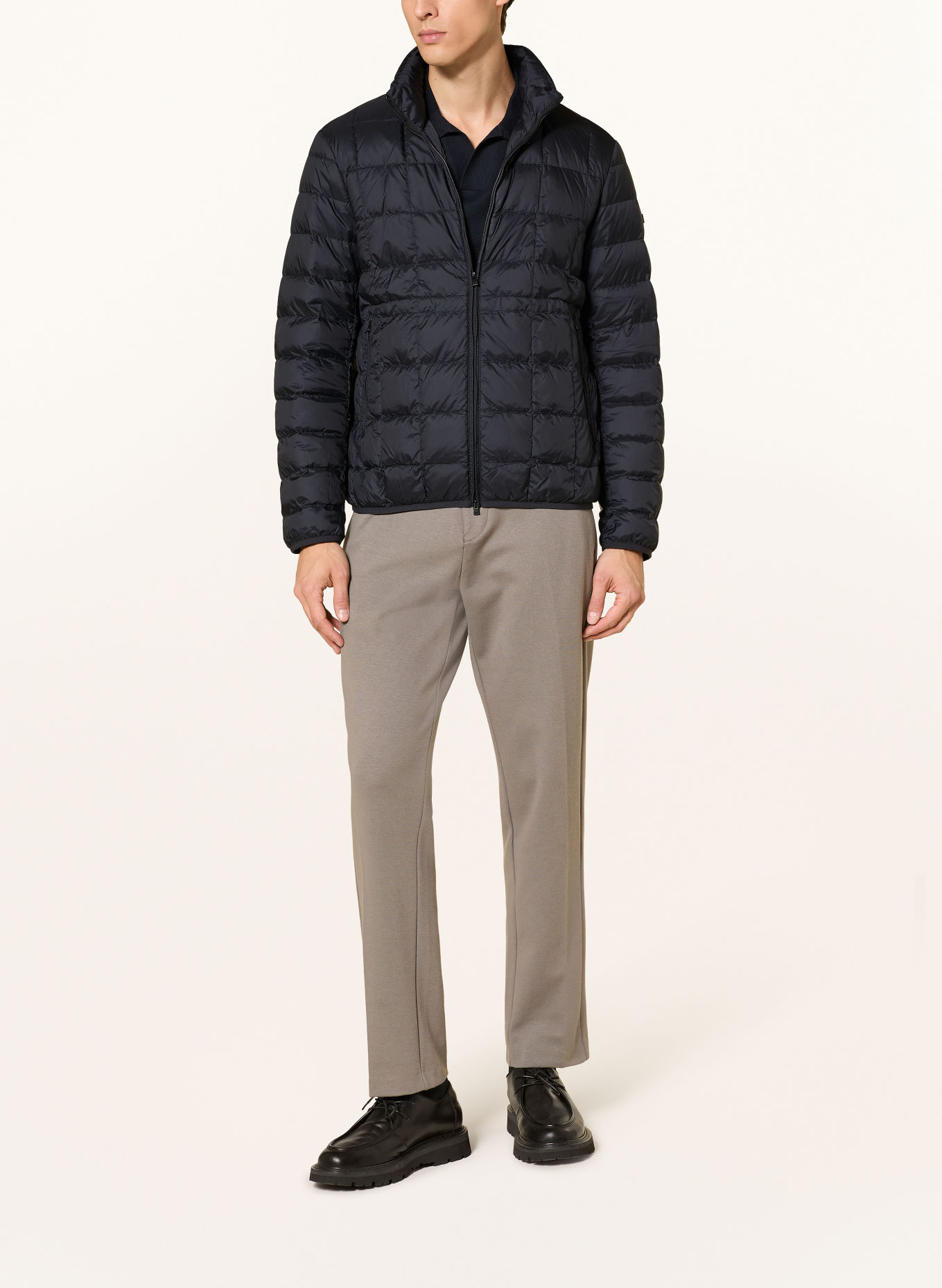 DUNO BJORN down jacket with removable trim: DARK BLUE