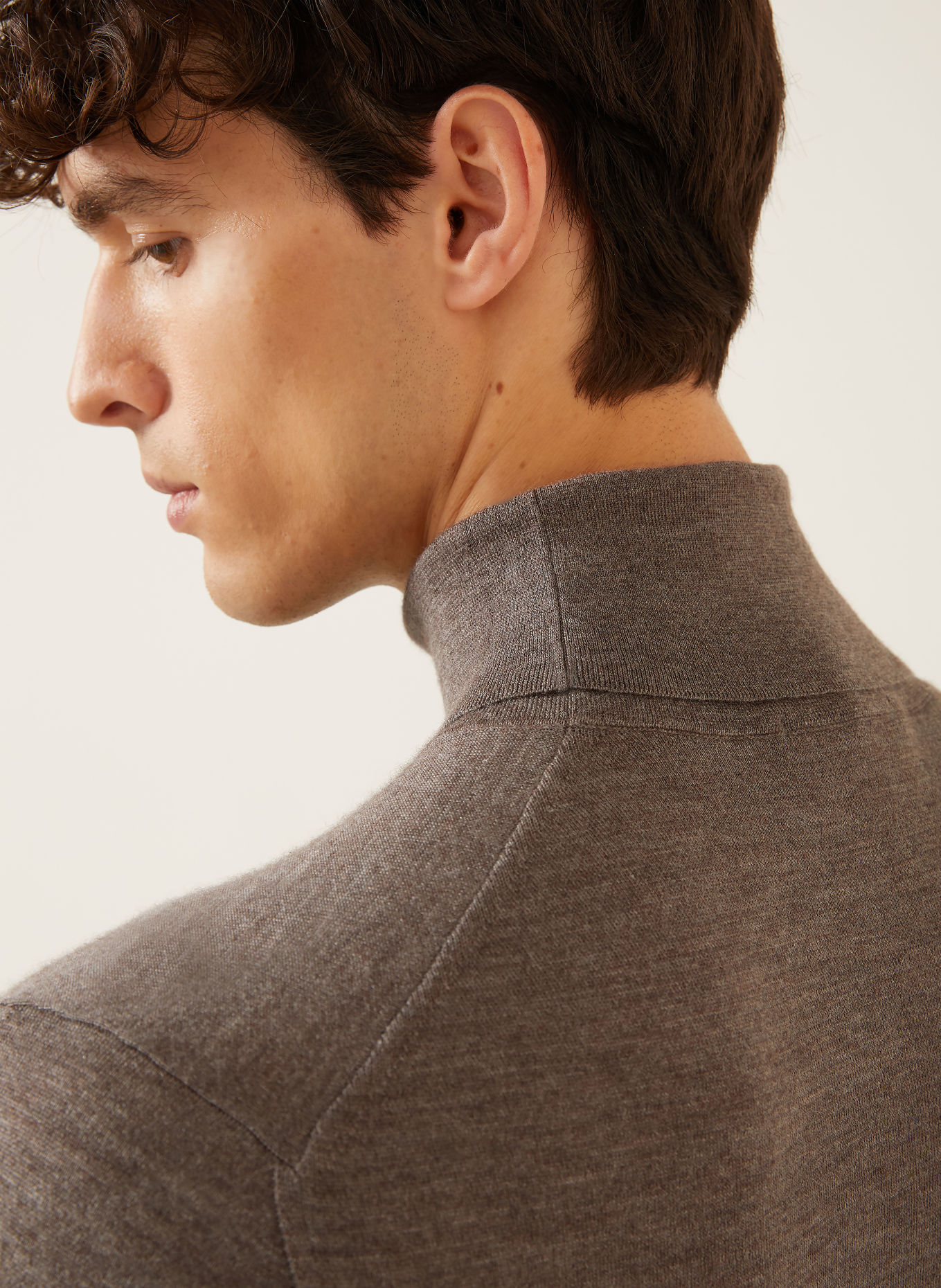 FIORONI Rollkragenpullover aus Cashmere mit Seide: TAUPE