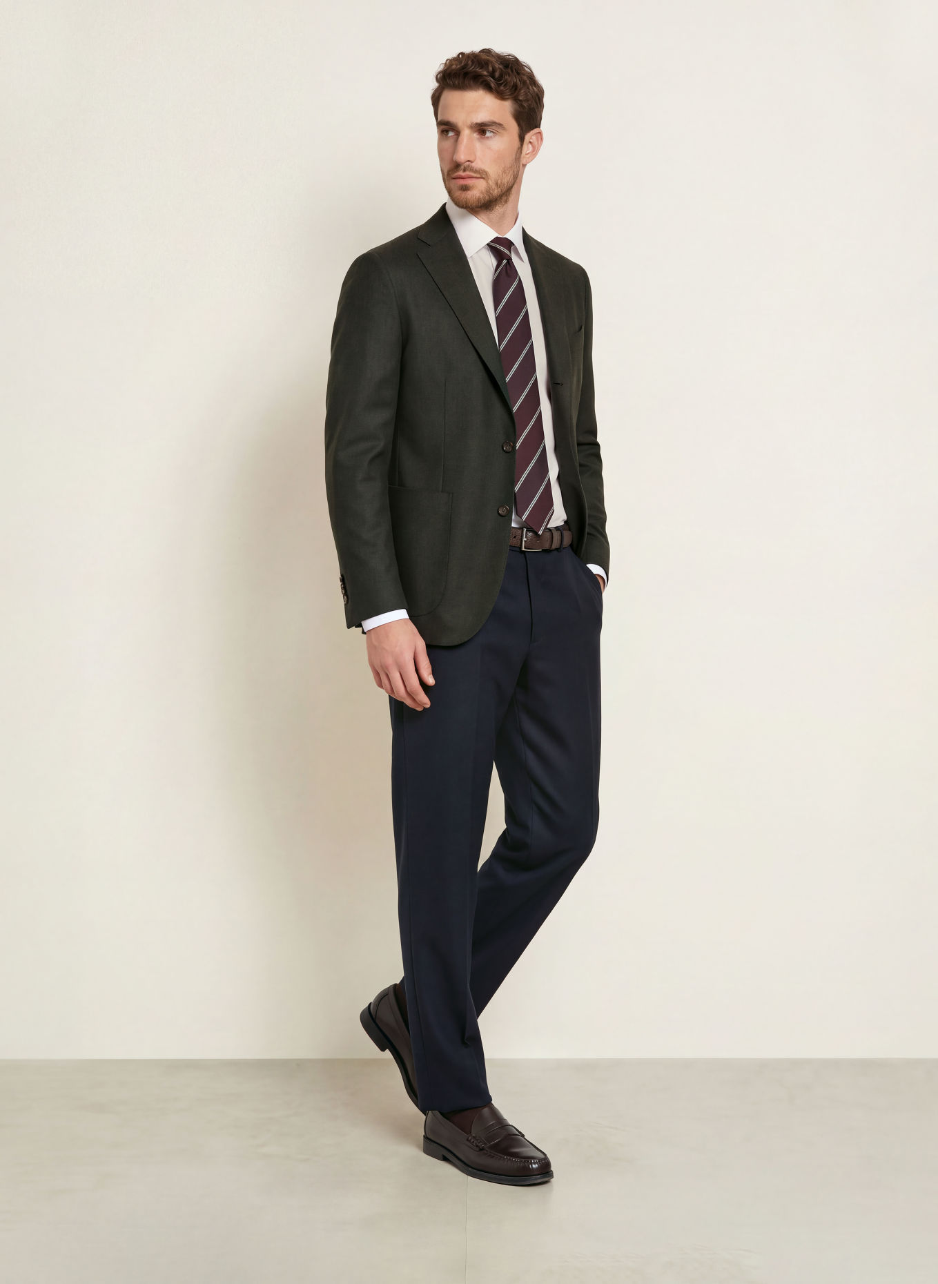 ETON Slim fit-jakke: MØRKEGRØN