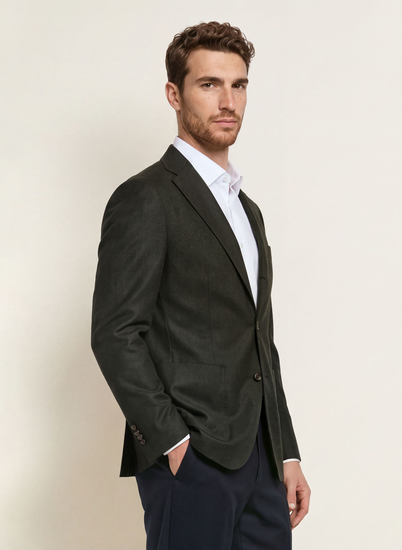 ETON Slim fit-jakke: MØRKEGRØN