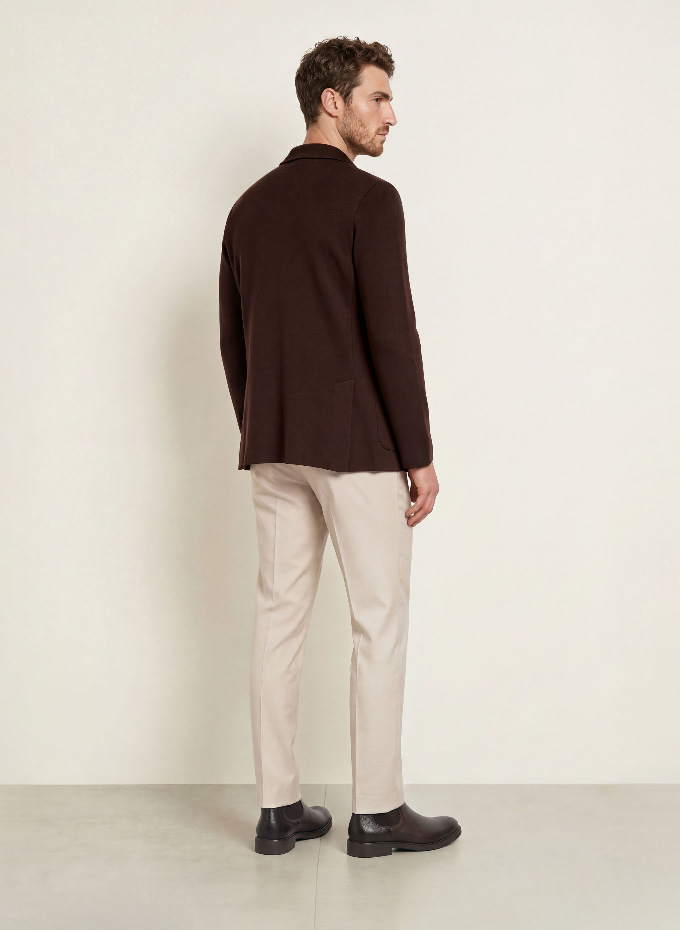 LARDINI Stricksakko Extra Slim Fit: DUNKELBRAUN