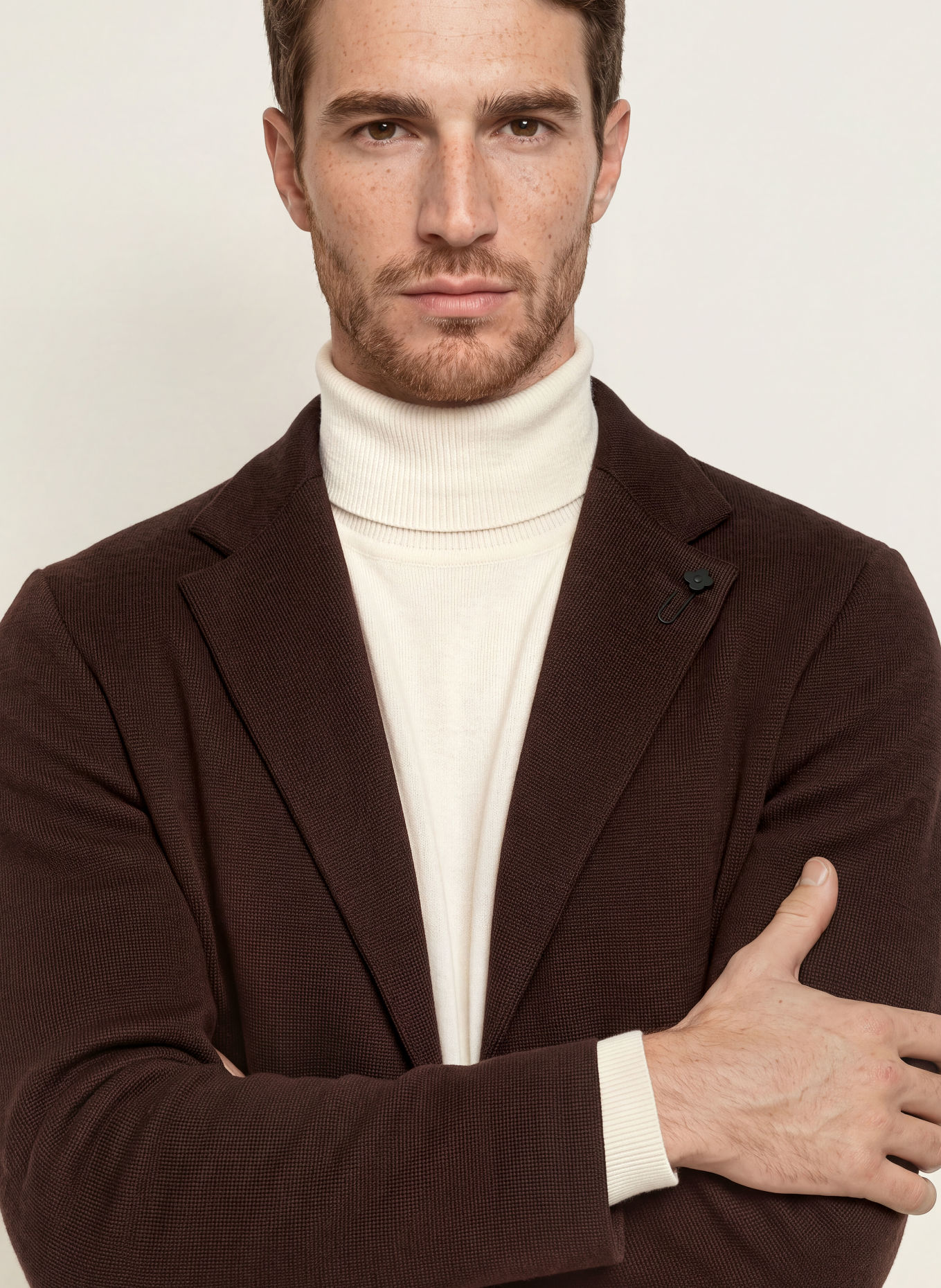 LARDINI Stricksakko Extra Slim Fit: DUNKELBRAUN