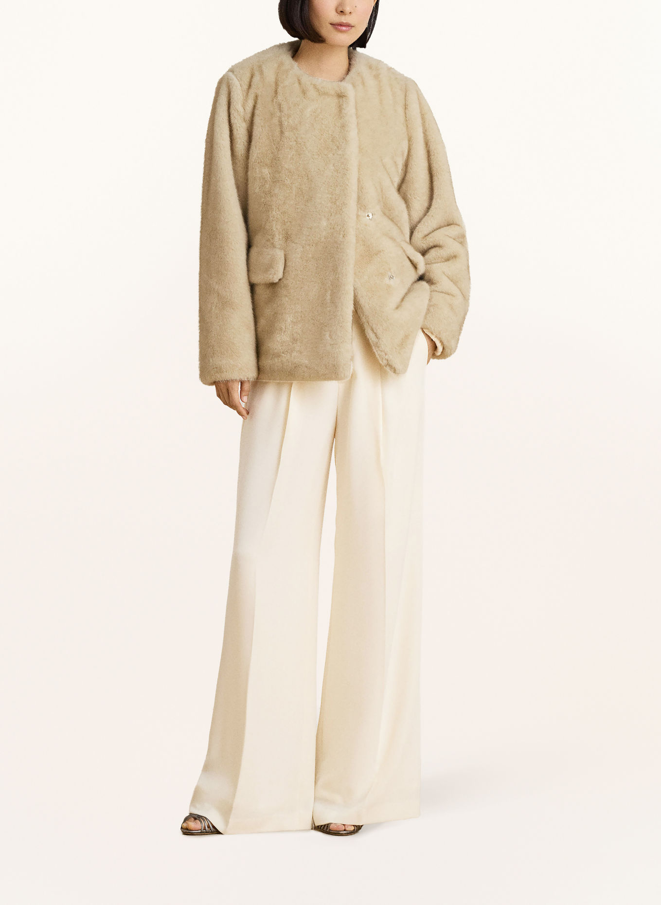LAUREN RALPH LAUREN Faux fur jacket: BEIGE