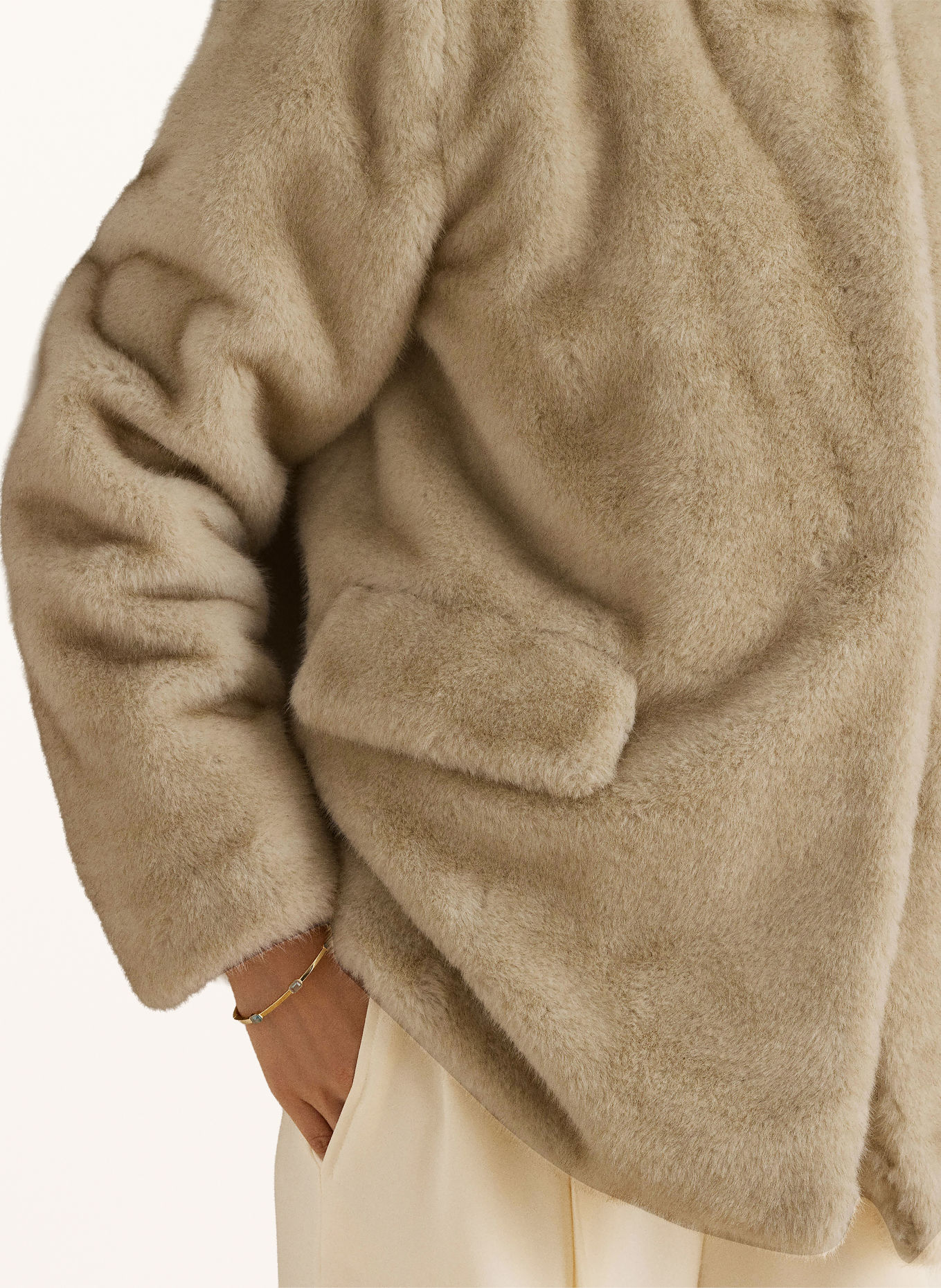 LAUREN RALPH LAUREN Faux fur jacket: BEIGE