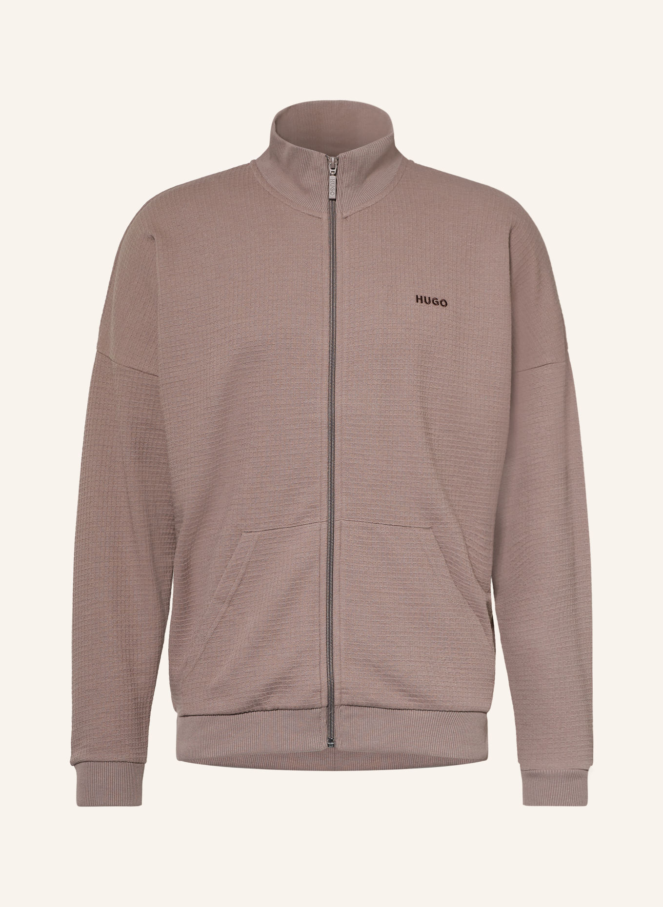 HUGO AUSTIN lounge sweatshirt jacket: TAUPE