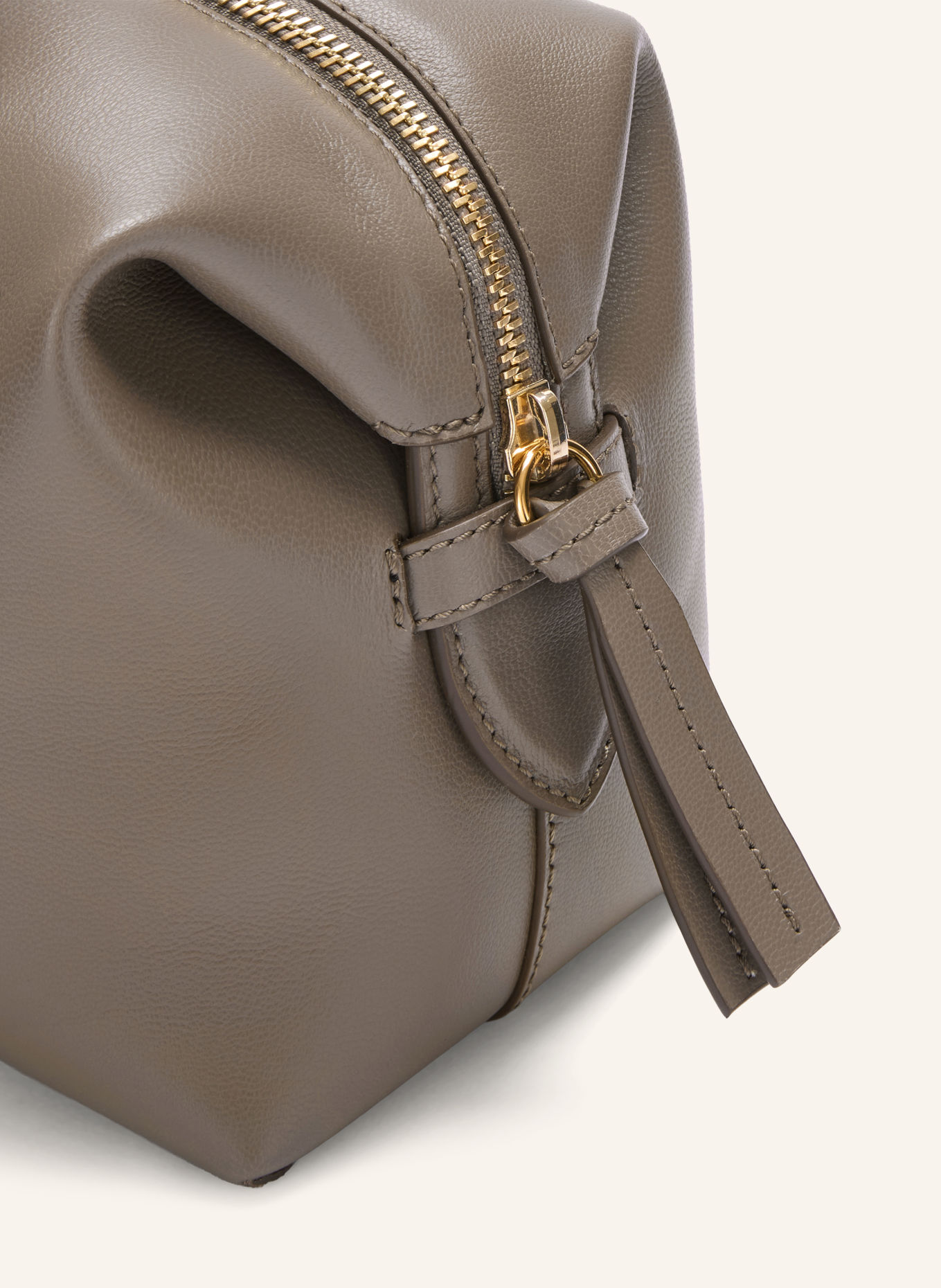 DEMELLIER Handtas THE SMALL STOCKHOLM: TAUPE / GOUD