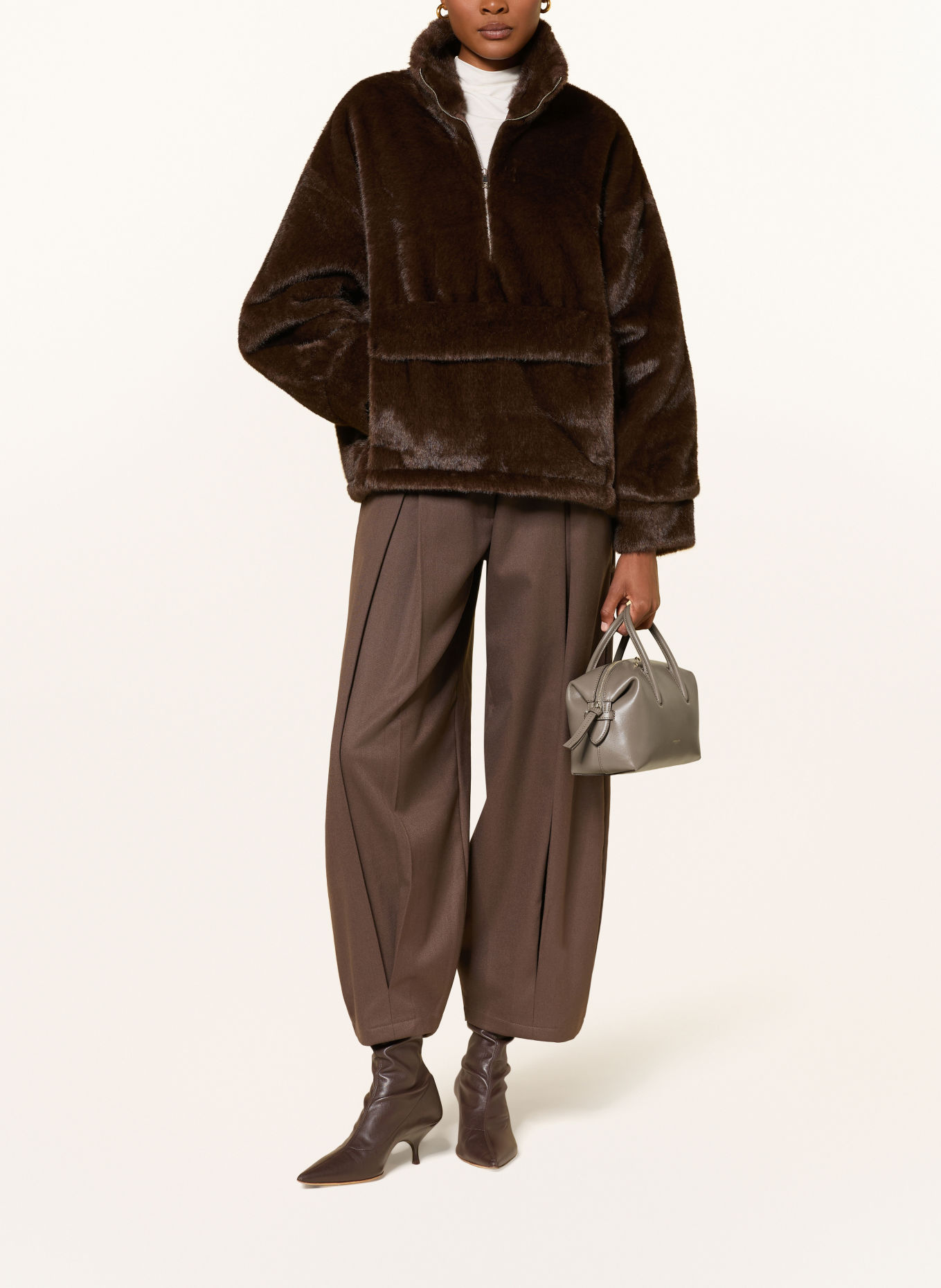 DEMELLIER Håndtaske THE SMALL STOCKHOLM: TAUPE / GULD