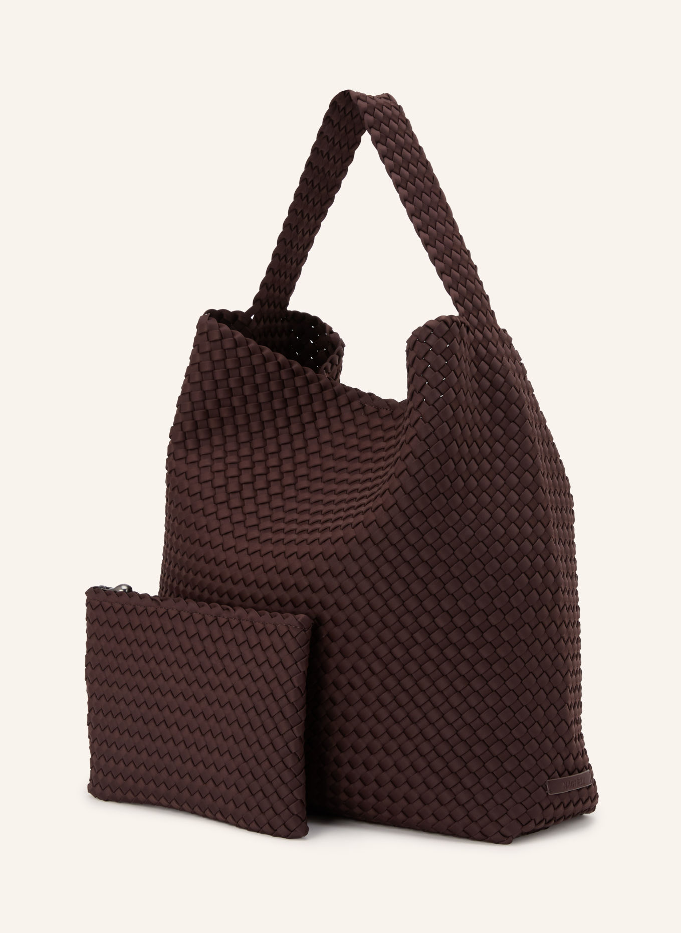 Naghedi Sac à dos LARGE avec pochette: MARRON FONCÉ