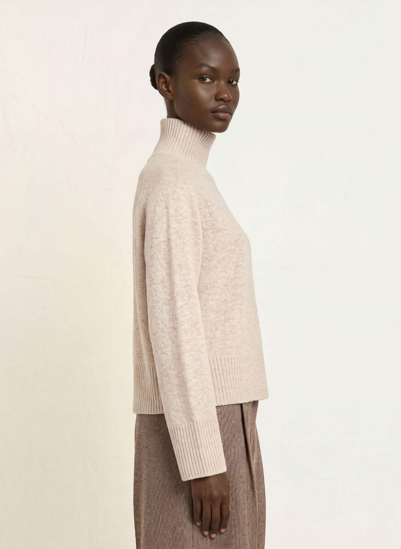 BOSS FALONSO turtleneck sweater: BEIGE
