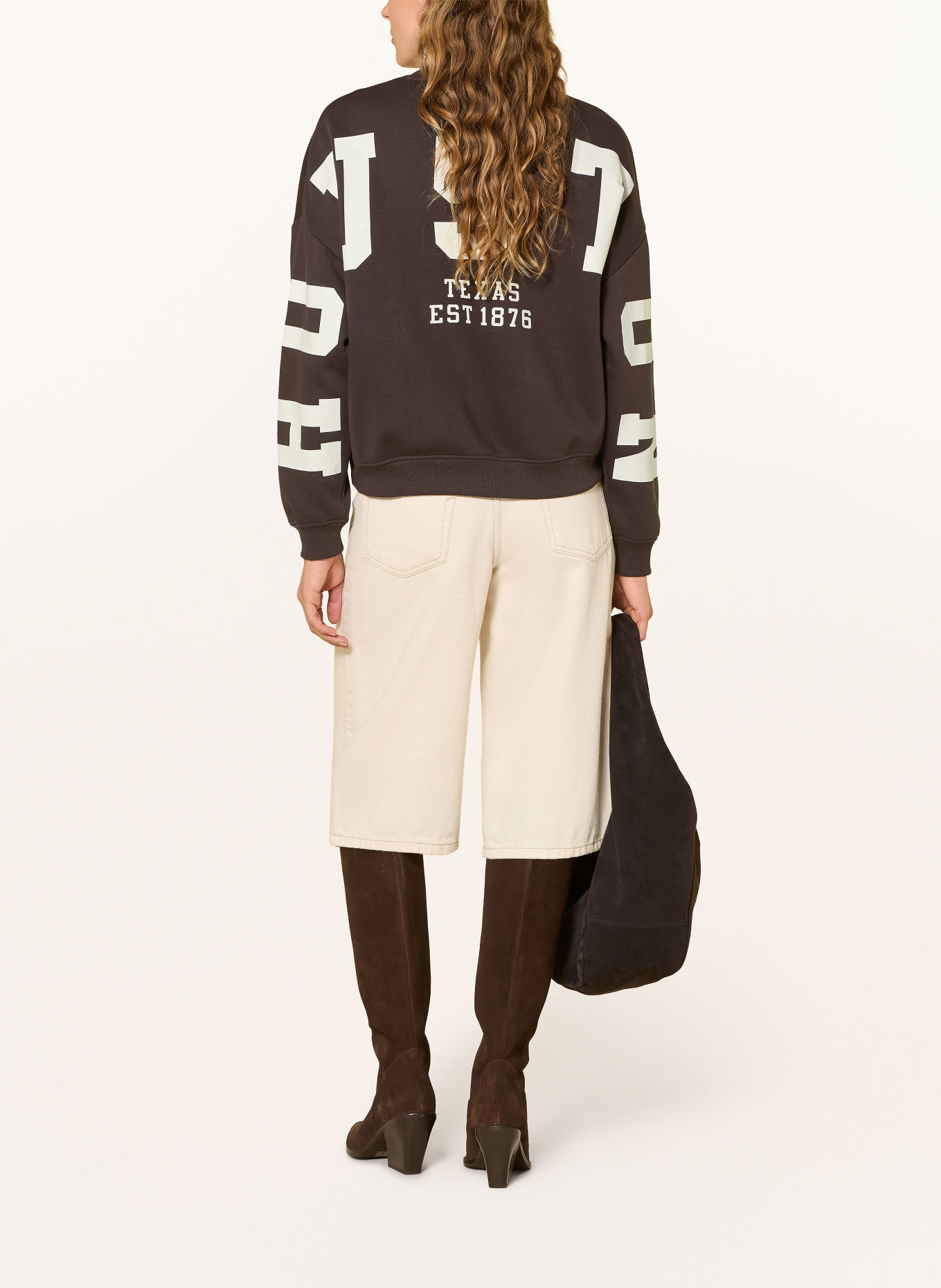 ONLY sweatshirt: MARRON FONCÉ / WIT