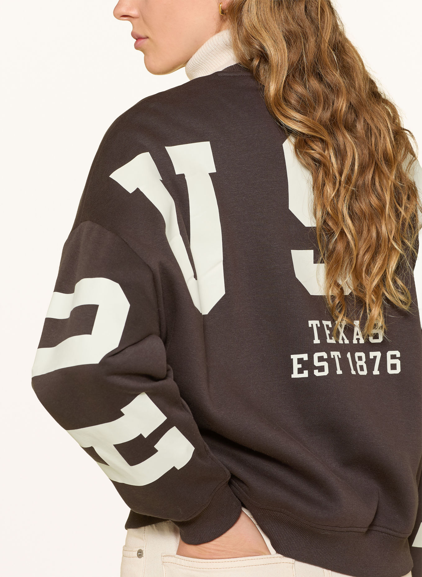 ONLY sweatshirt: MARRON FONCÉ / WIT