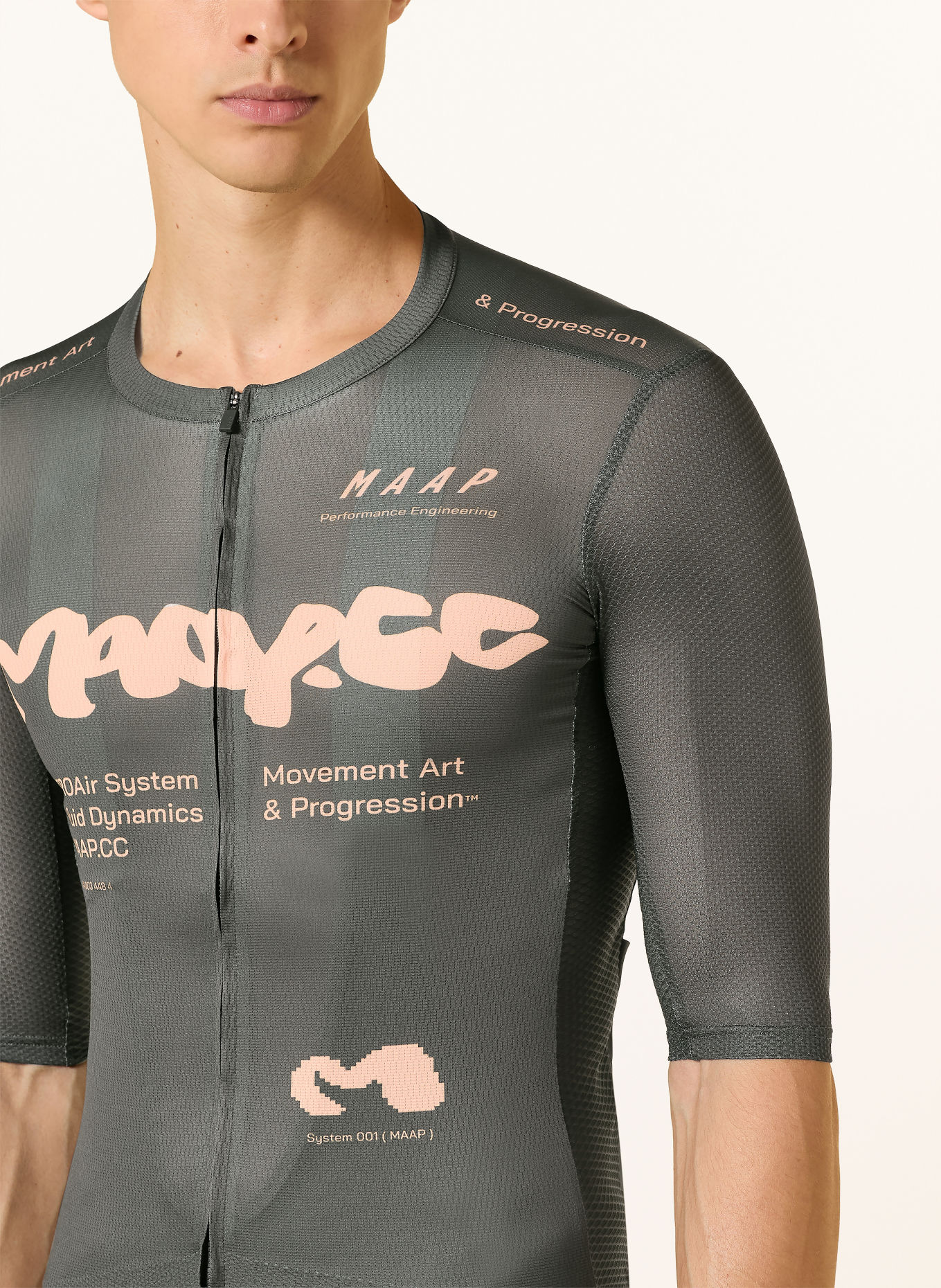 MAAP STRATA PRO AIR 3.0 Cycling jersey: DARK BROWN / SALMON