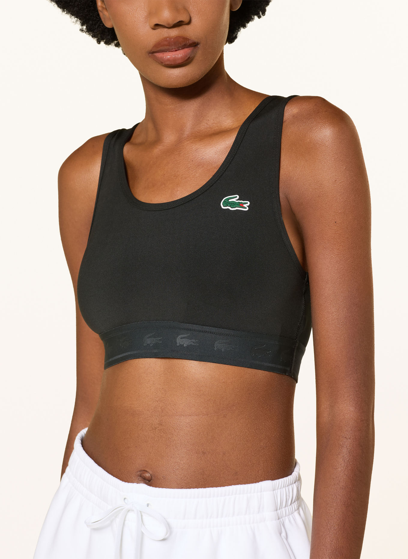 LACOSTE Sports bra: BLACK
