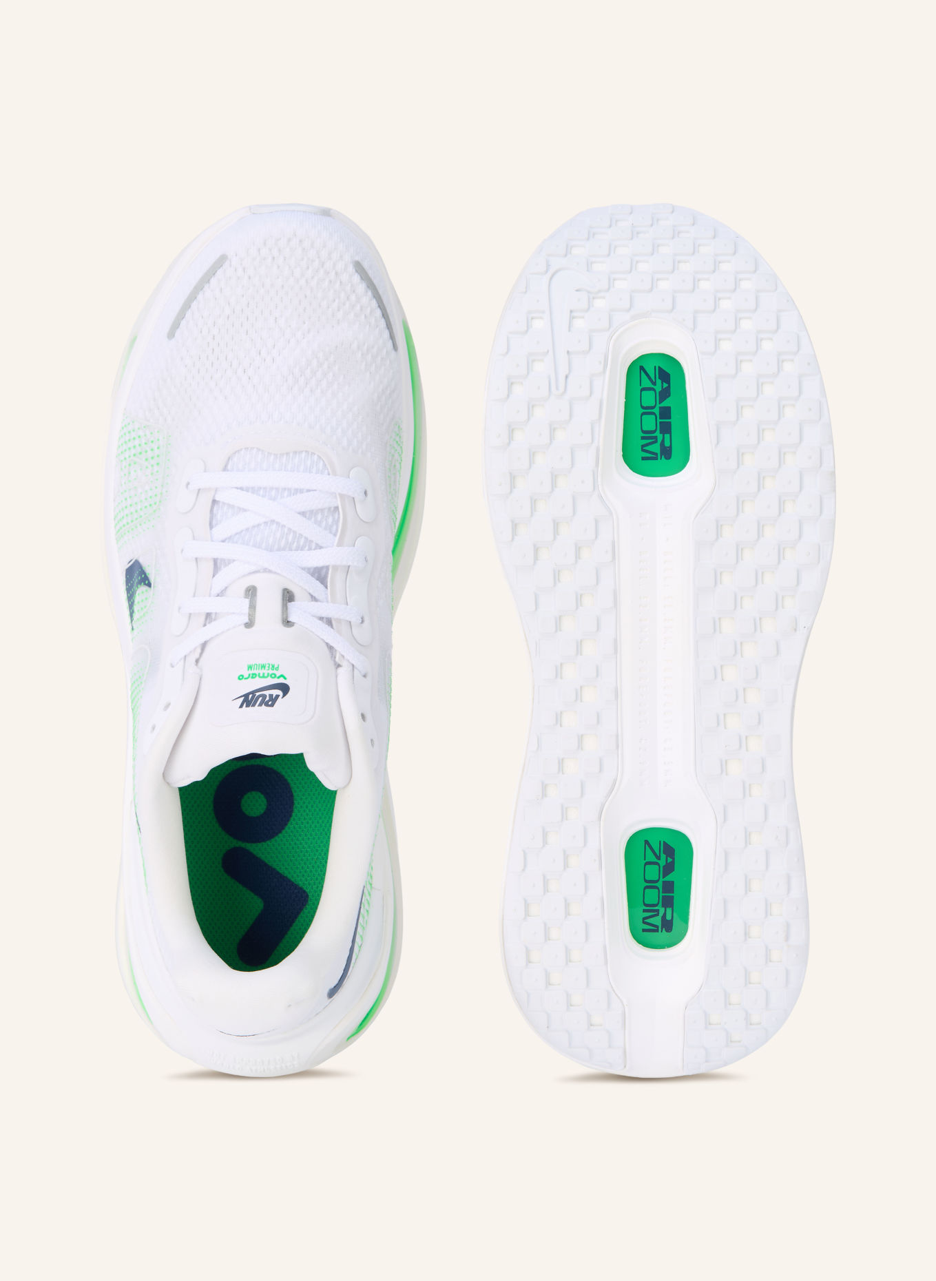 Nike Hardloopschoenen VOMERO PREMIUM: WIT / NEONGROEN / ZWART