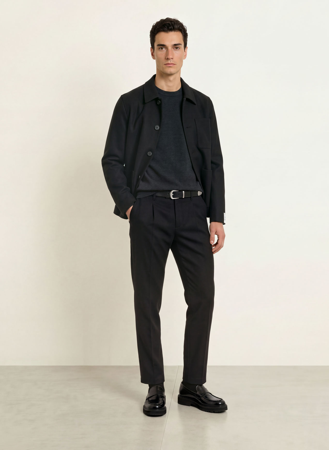 Marc O'Polo Flanellhose OSBY Tapered Fit: SCHWARZ