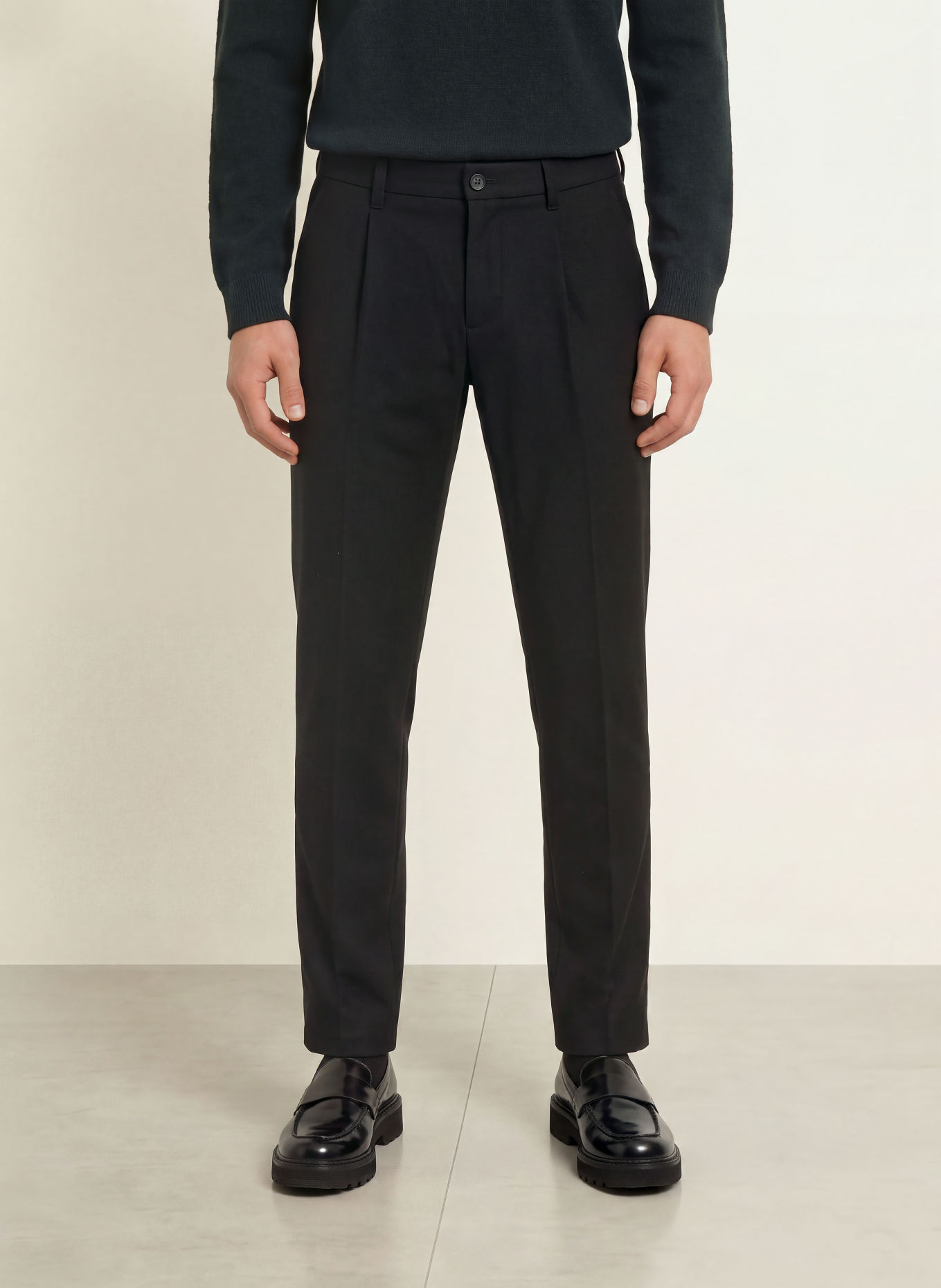 Marc O'Polo Flanellhose OSBY Tapered Fit: SCHWARZ
