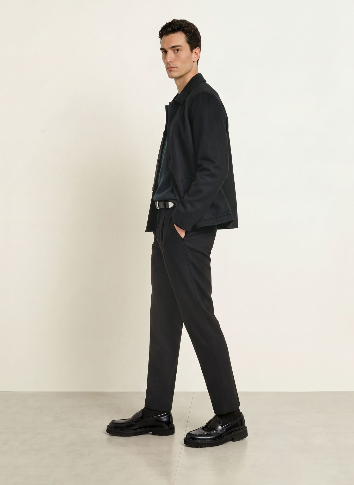 Marc O'Polo Flanellhose OSBY Tapered Fit: SCHWARZ
