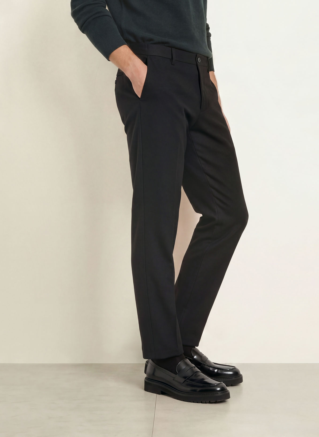 Marc O'Polo Flanellhose OSBY Tapered Fit: SCHWARZ