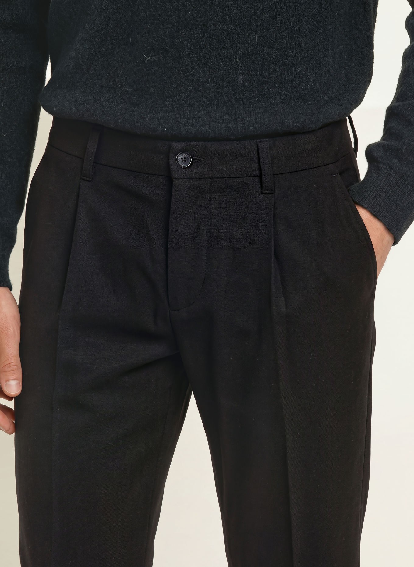 Marc O'Polo Flanellhose OSBY Tapered Fit: SCHWARZ