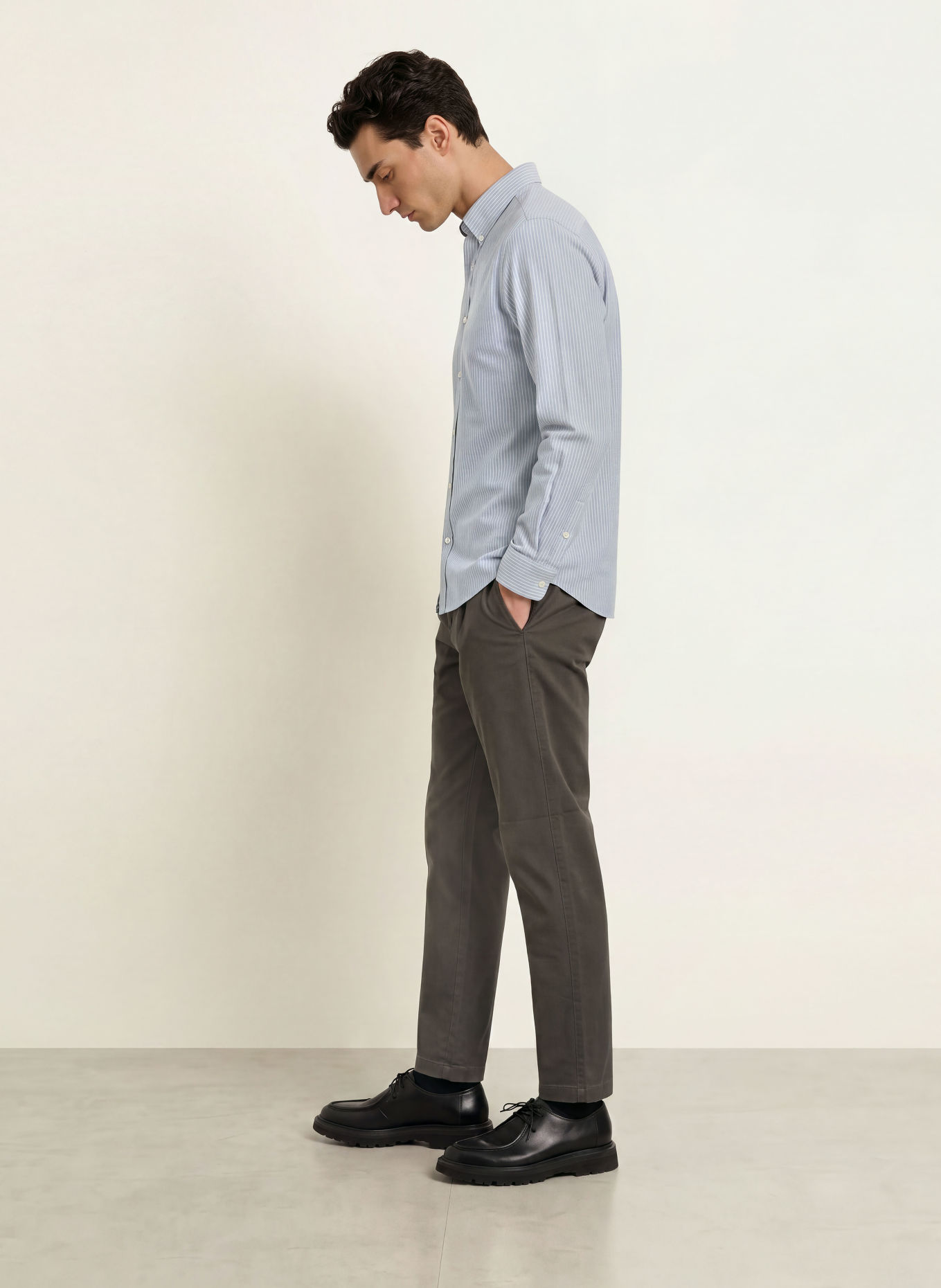 Marc O'Polo Overhemd Regular Fit: GRIJS / WIT
