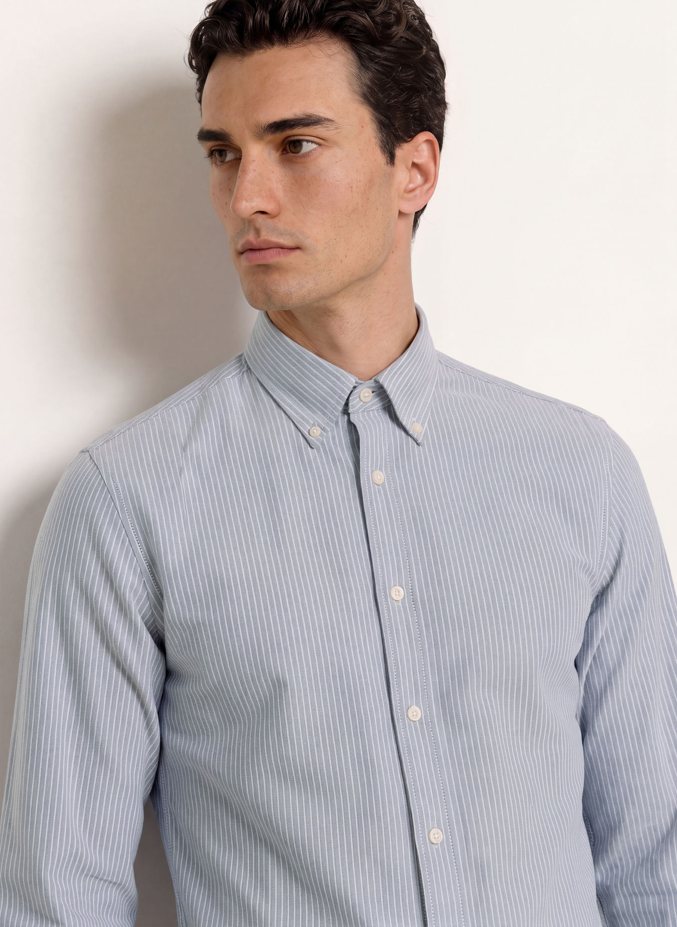 Marc O'Polo Overhemd Regular Fit: GRIJS / WIT