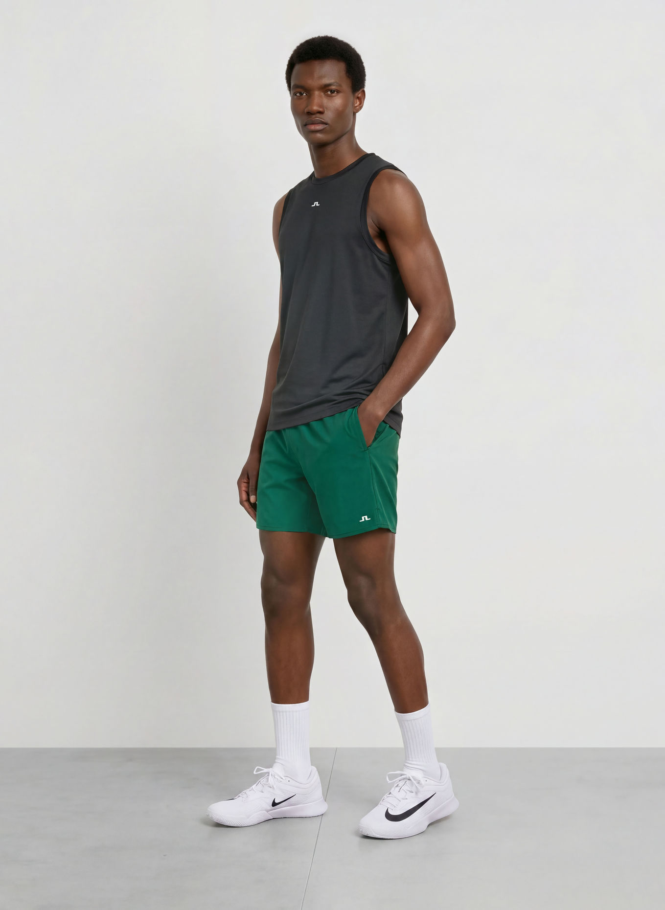 J.LINDEBERG tennisshorts: GROEN / WIT