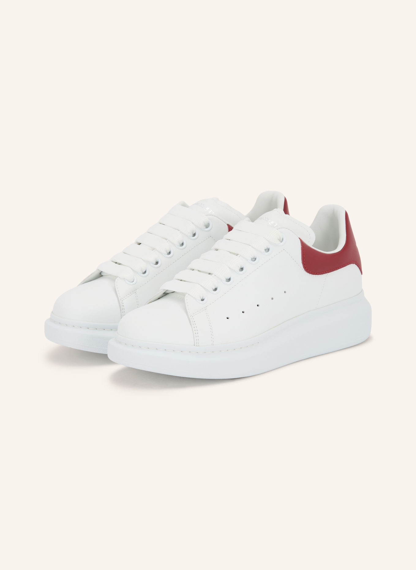 McQUEEN Sneakers: WHITE / DARK RED