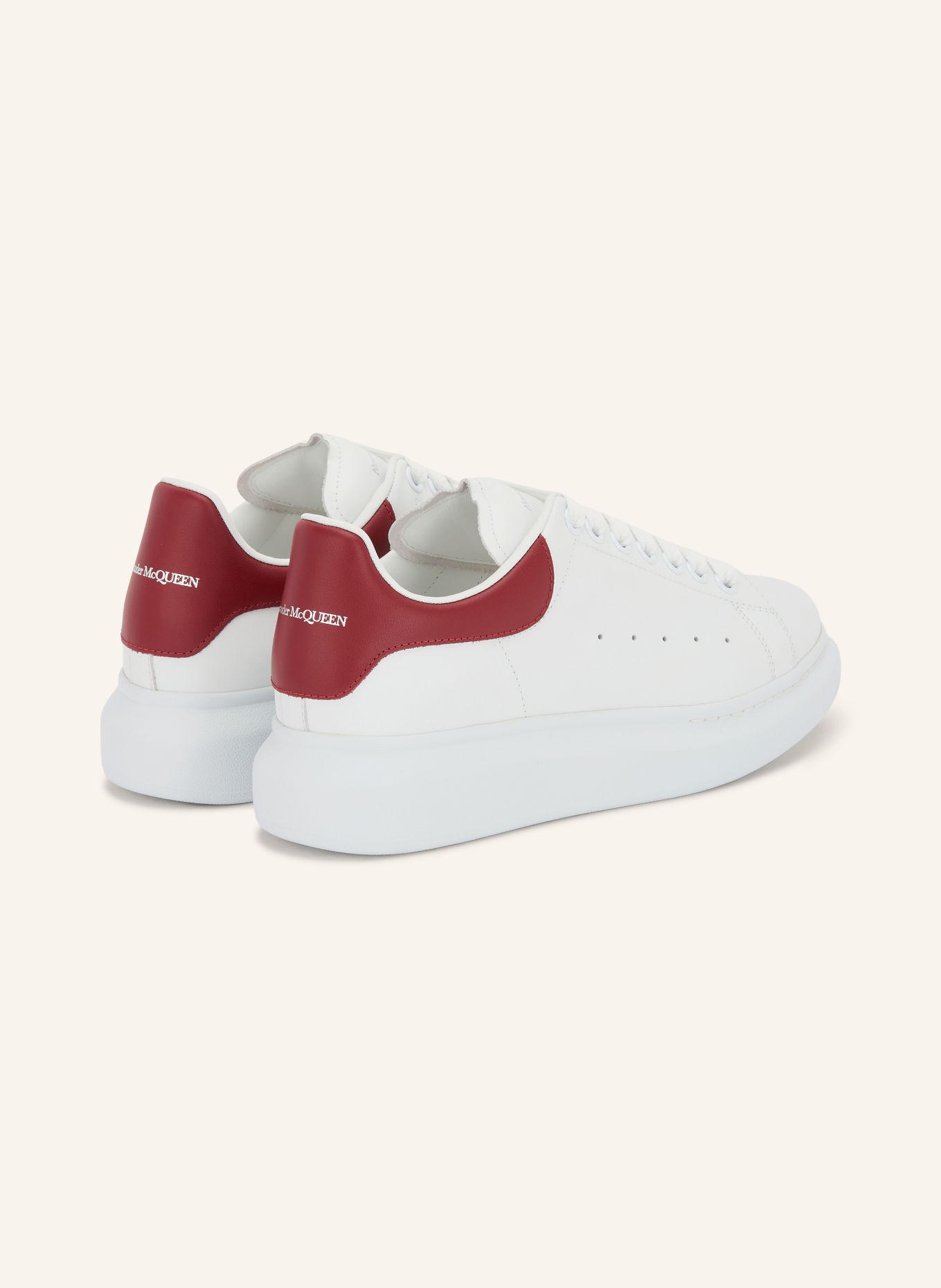 McQUEEN Sneakers: WHITE / DARK RED