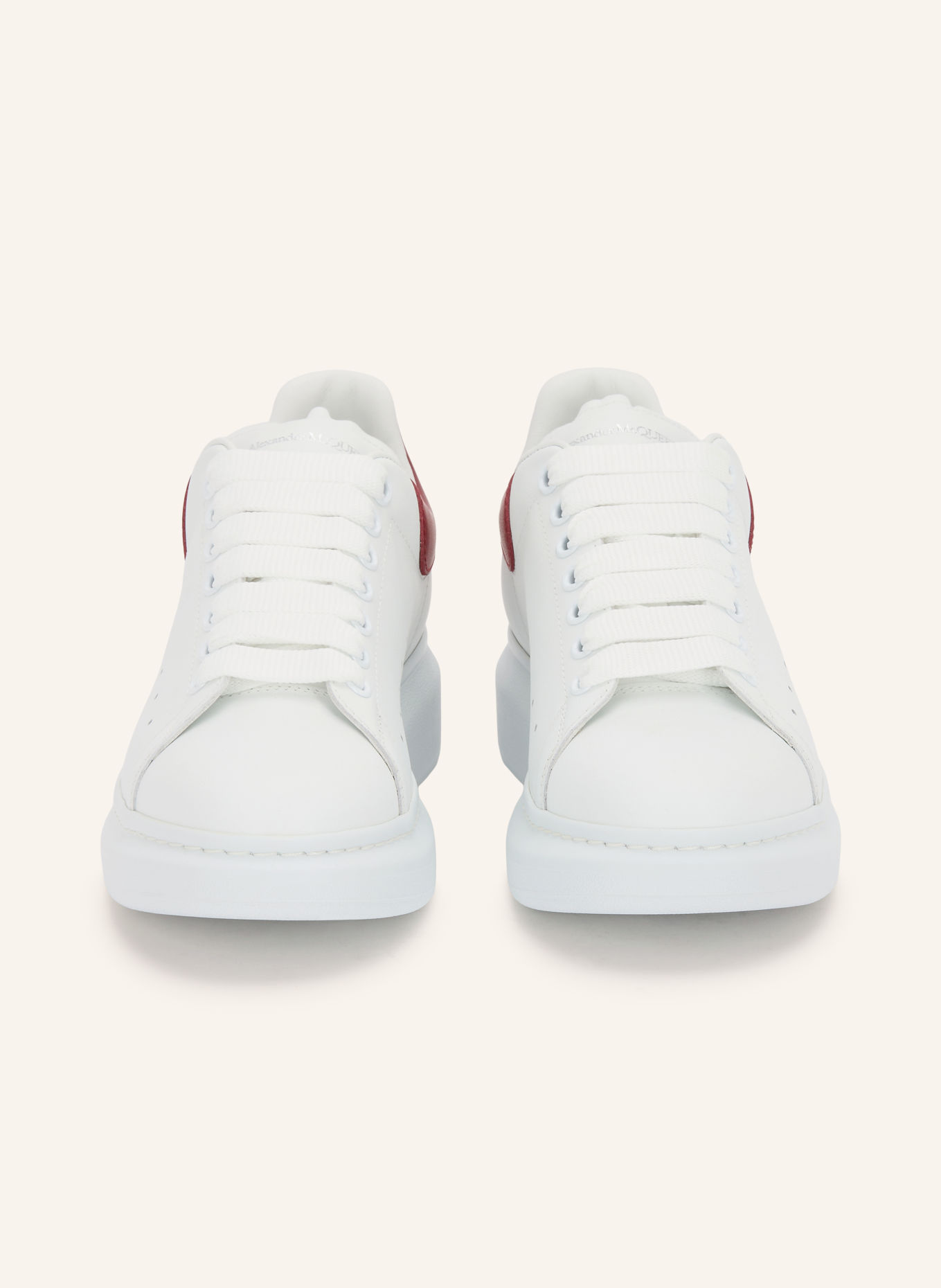 McQUEEN Sneakers: WHITE / DARK RED