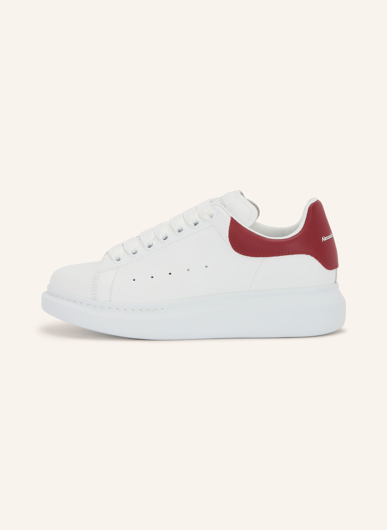 McQUEEN Sneakers: WHITE / DARK RED