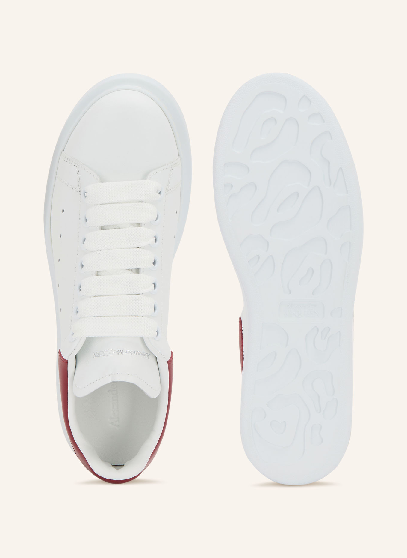 McQUEEN Sneakers: WHITE / DARK RED