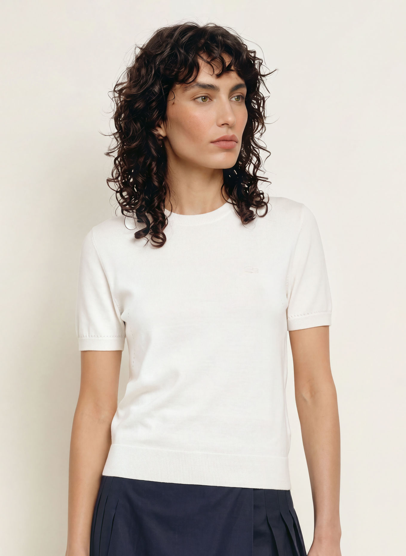 LACOSTE Strickshirt: WEISS