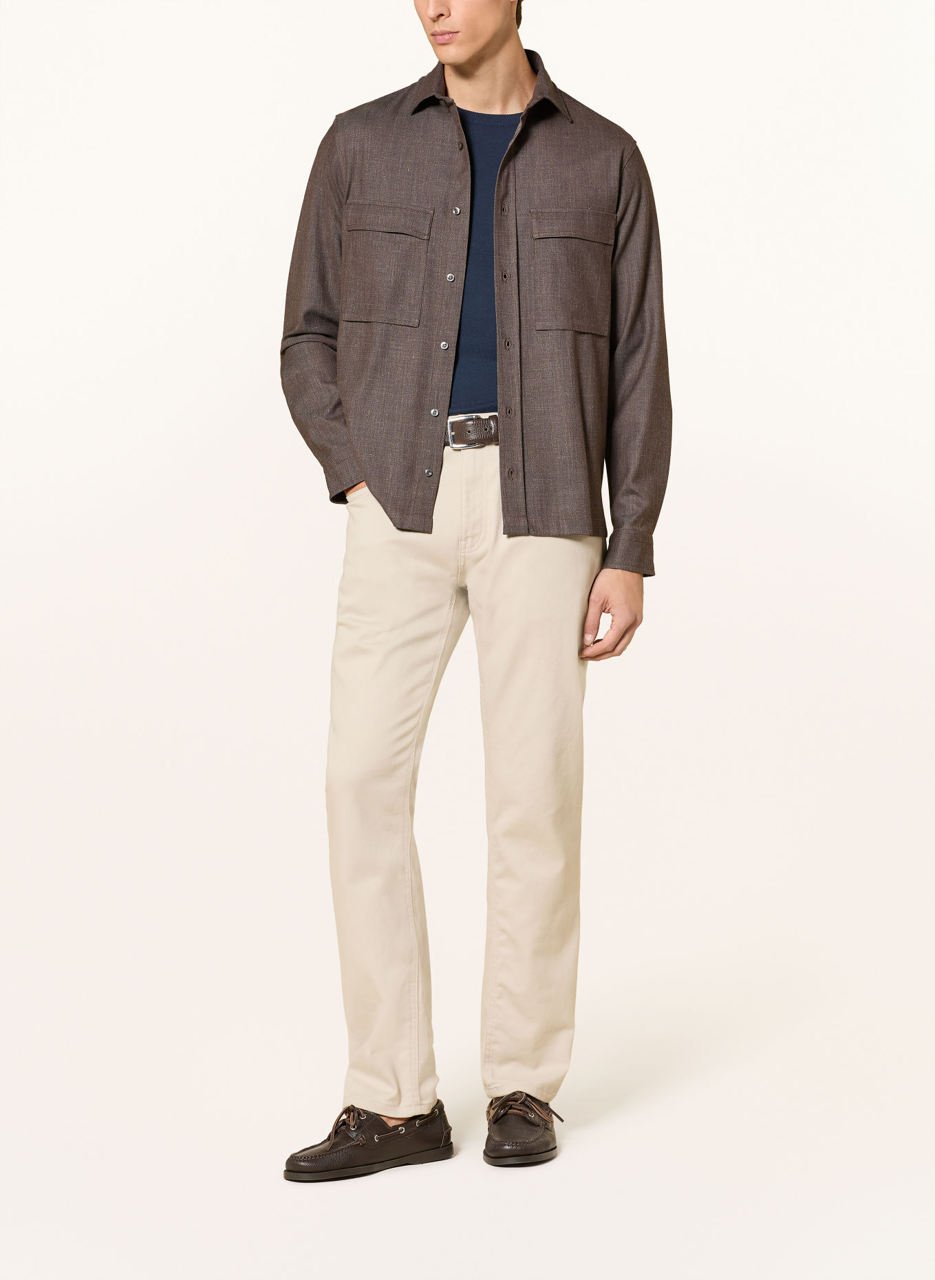 PAUL & SHARK Overshirt in Jeansoptik: TAUPE