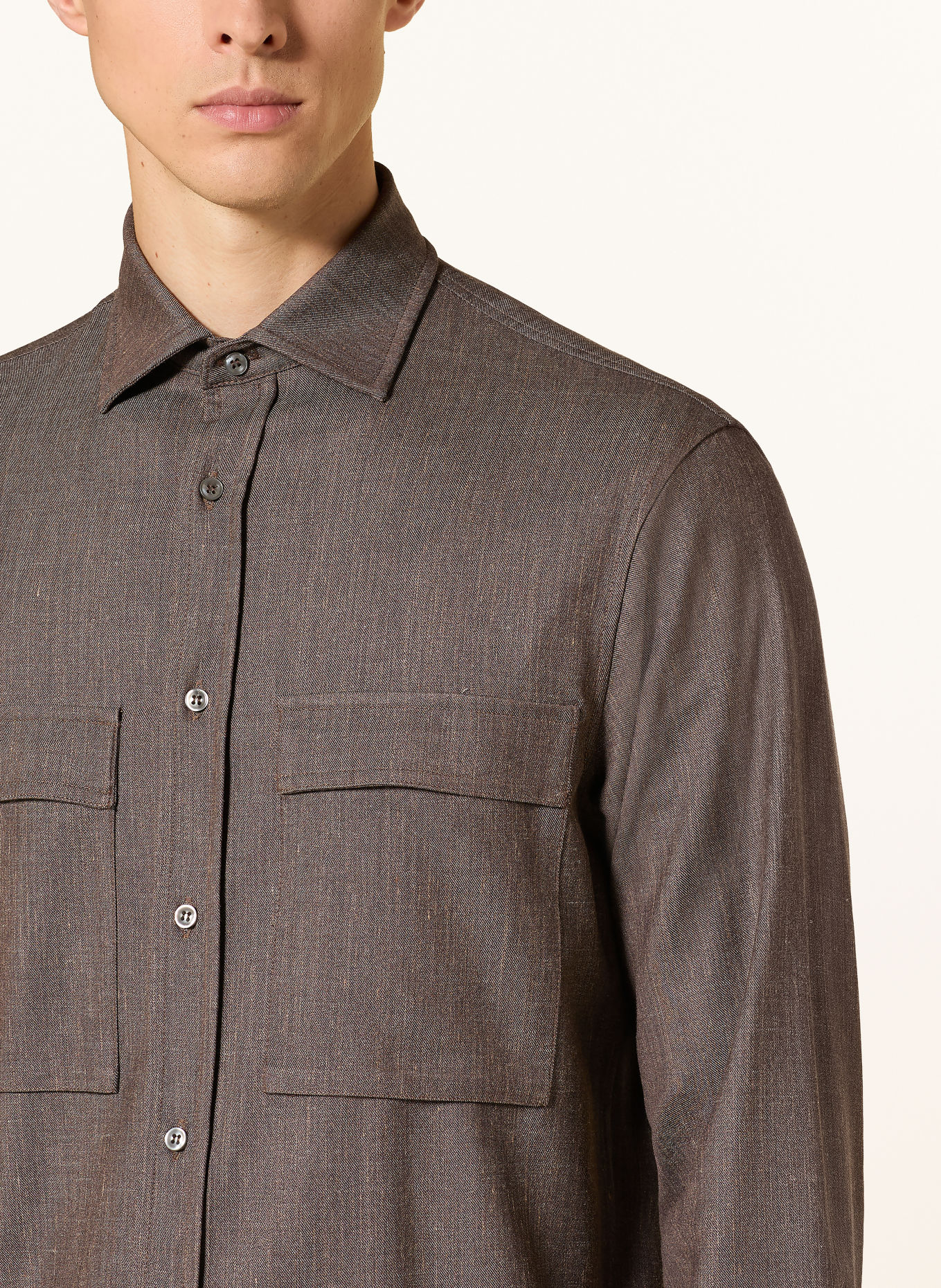PAUL & SHARK Overshirt in Jeansoptik: TAUPE