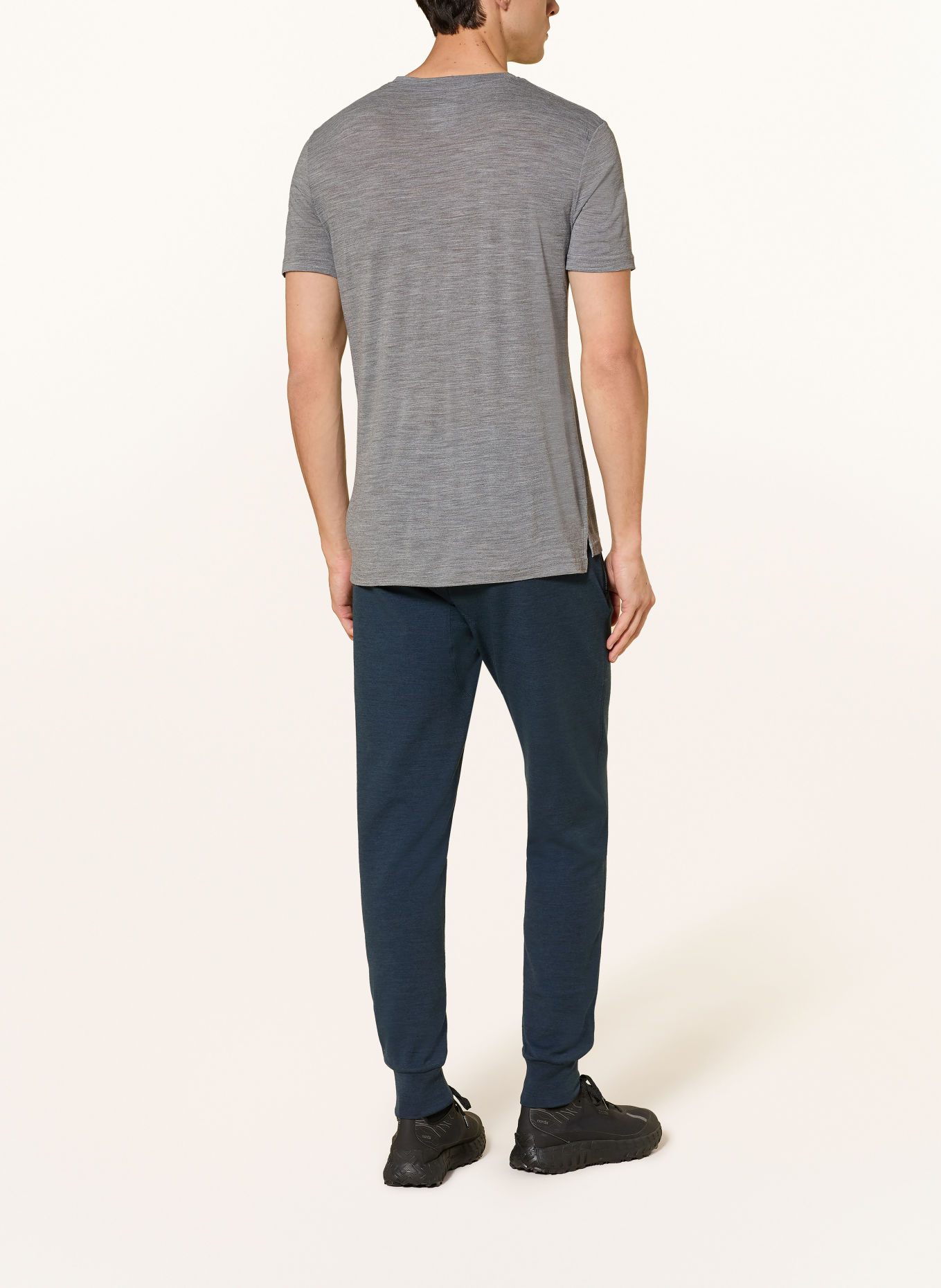 super.natural T-shirt VINTAGE BIKE med merinould: GRÅ