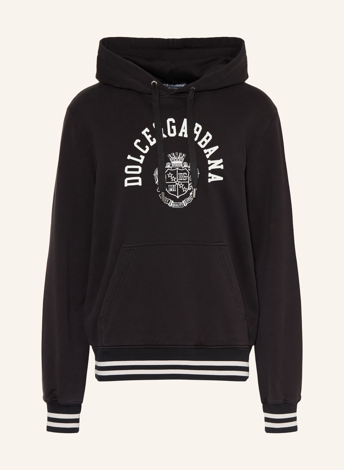 DOLCE & GABBANA Hoodie: SCHWARZ / WEISS