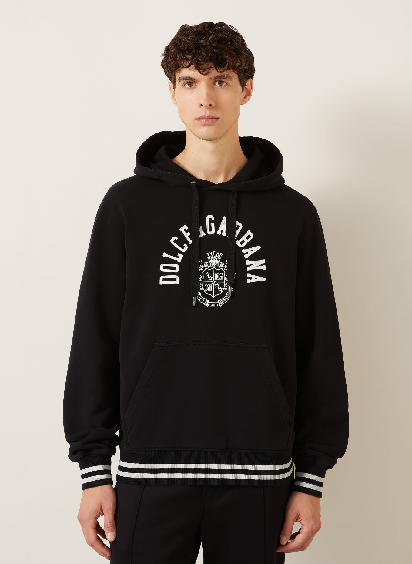 DOLCE & GABBANA Hoodie: SCHWARZ / WEISS