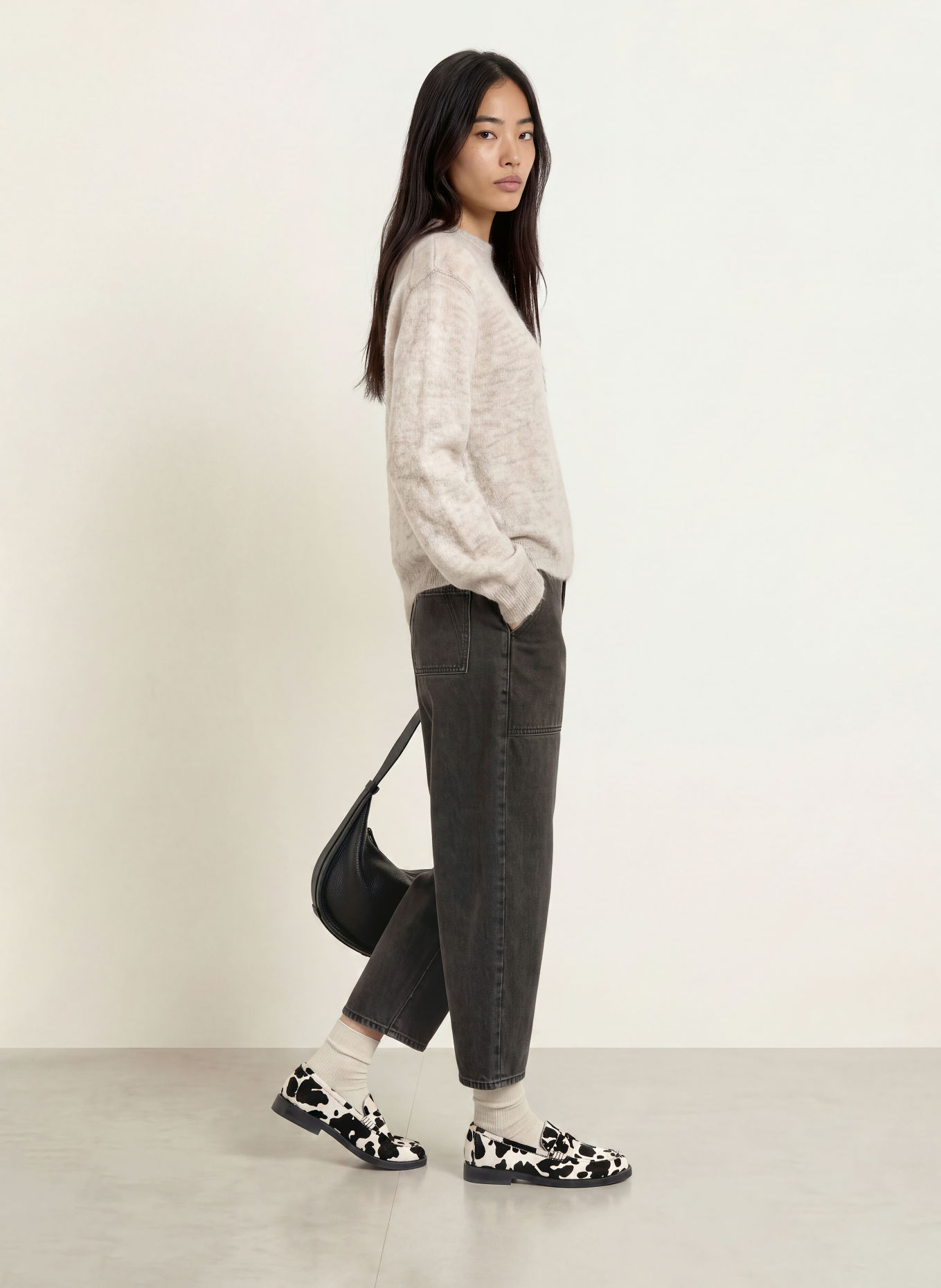 ARMEDANGELS Sweater med mohair: LYSEGRÅ