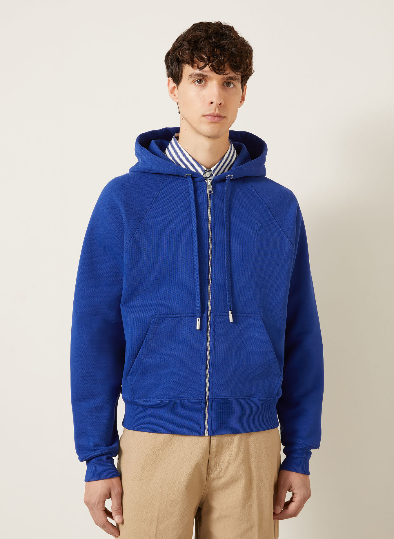 AMI PARIS sweat à capuche: BLEU