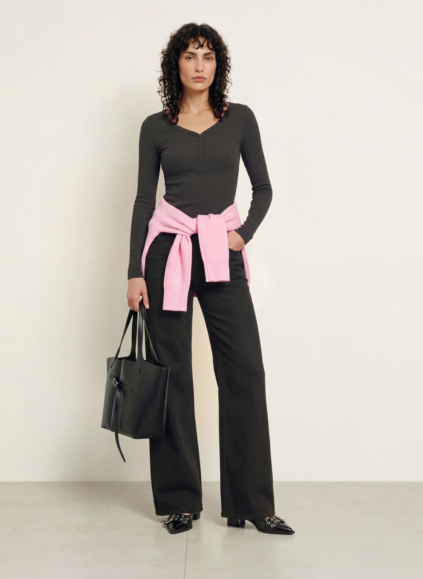 LADNERI Longsleeve GRETA: DONKERGRIJS