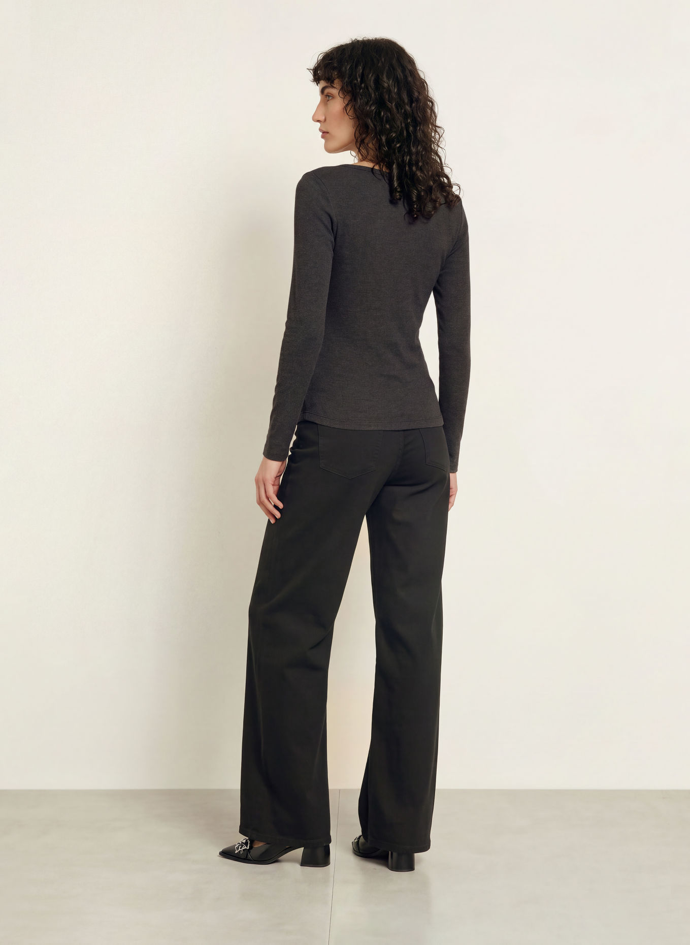 LADNERI Longsleeve GRETA: DONKERGRIJS