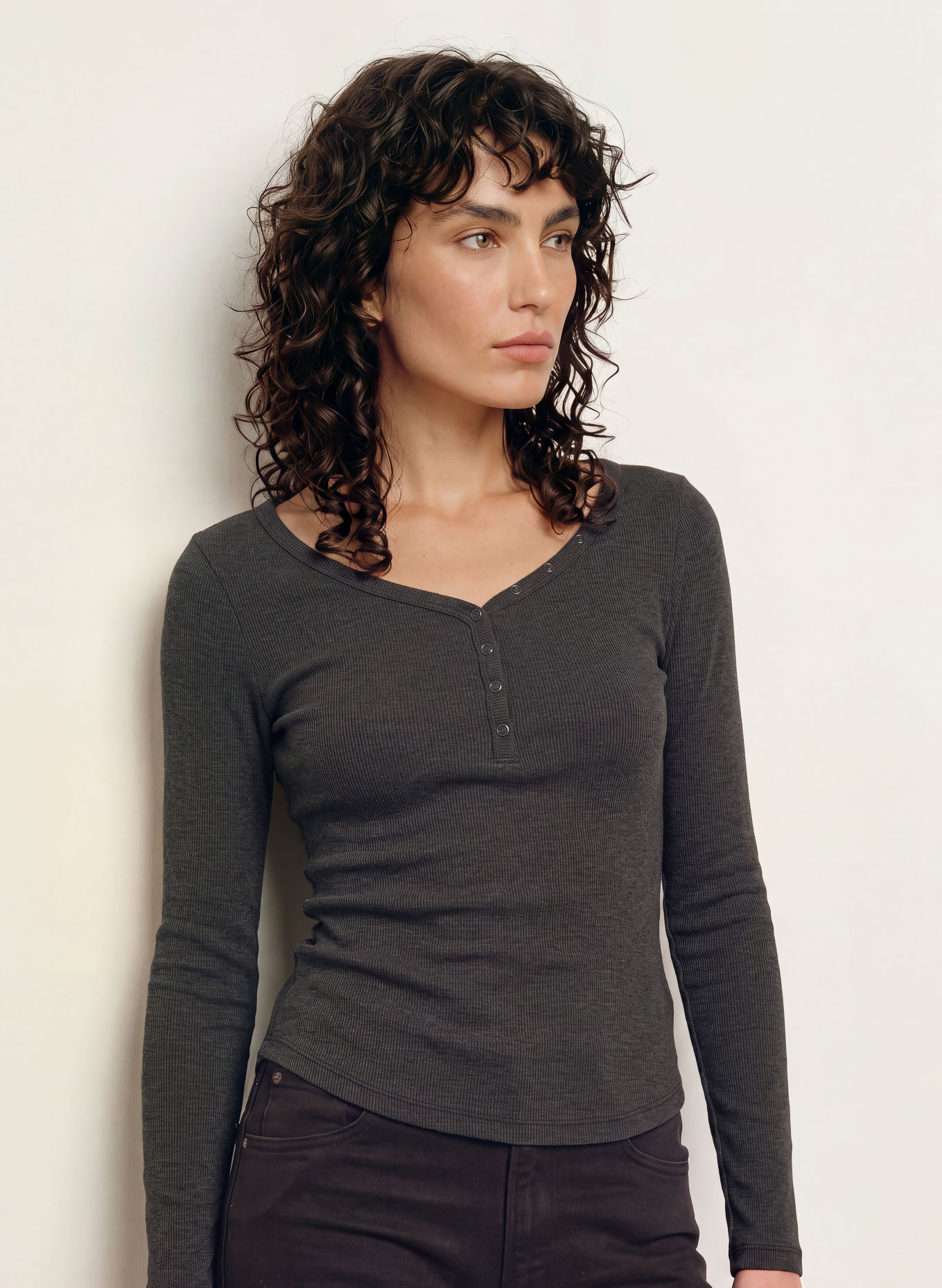 LADNERI Longsleeve GRETA: DONKERGRIJS