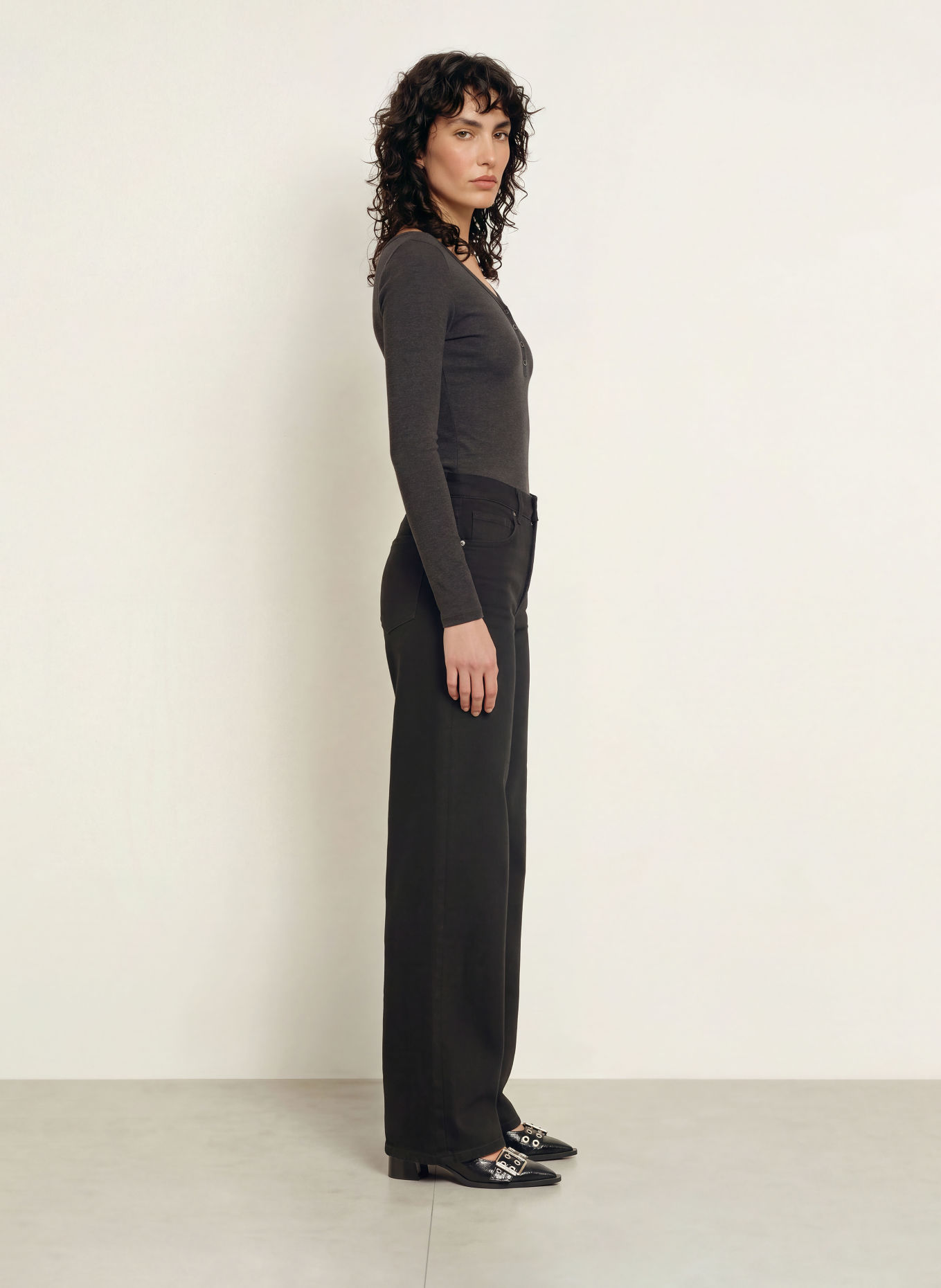 LADNERI Longsleeve GRETA: DONKERGRIJS