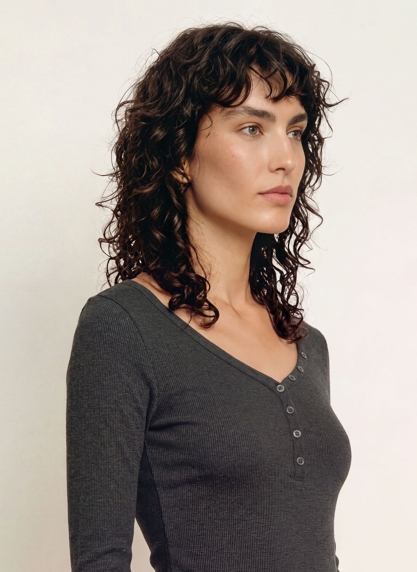 LADNERI Longsleeve GRETA: DONKERGRIJS